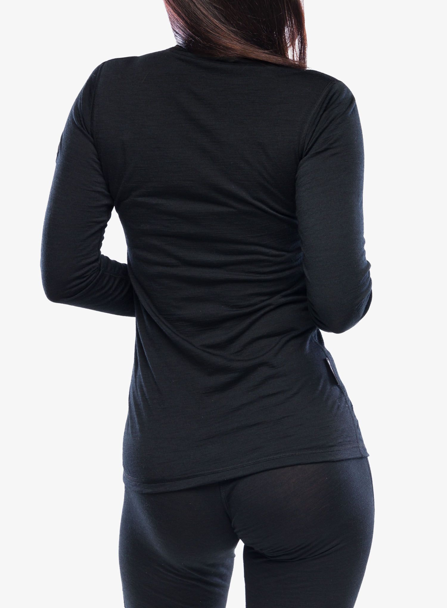 Ženska termoaktivna dukserica Sensor Merino Air Tee LS - black/black