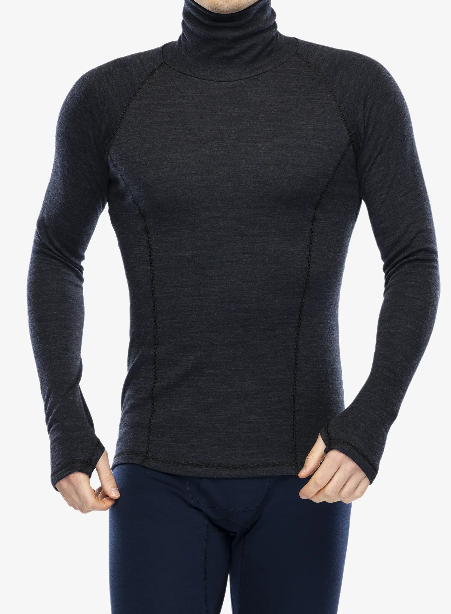 Termoaktivna dukserica Sensor Merino Bold Tee LS Roll Neck - anthracite gray