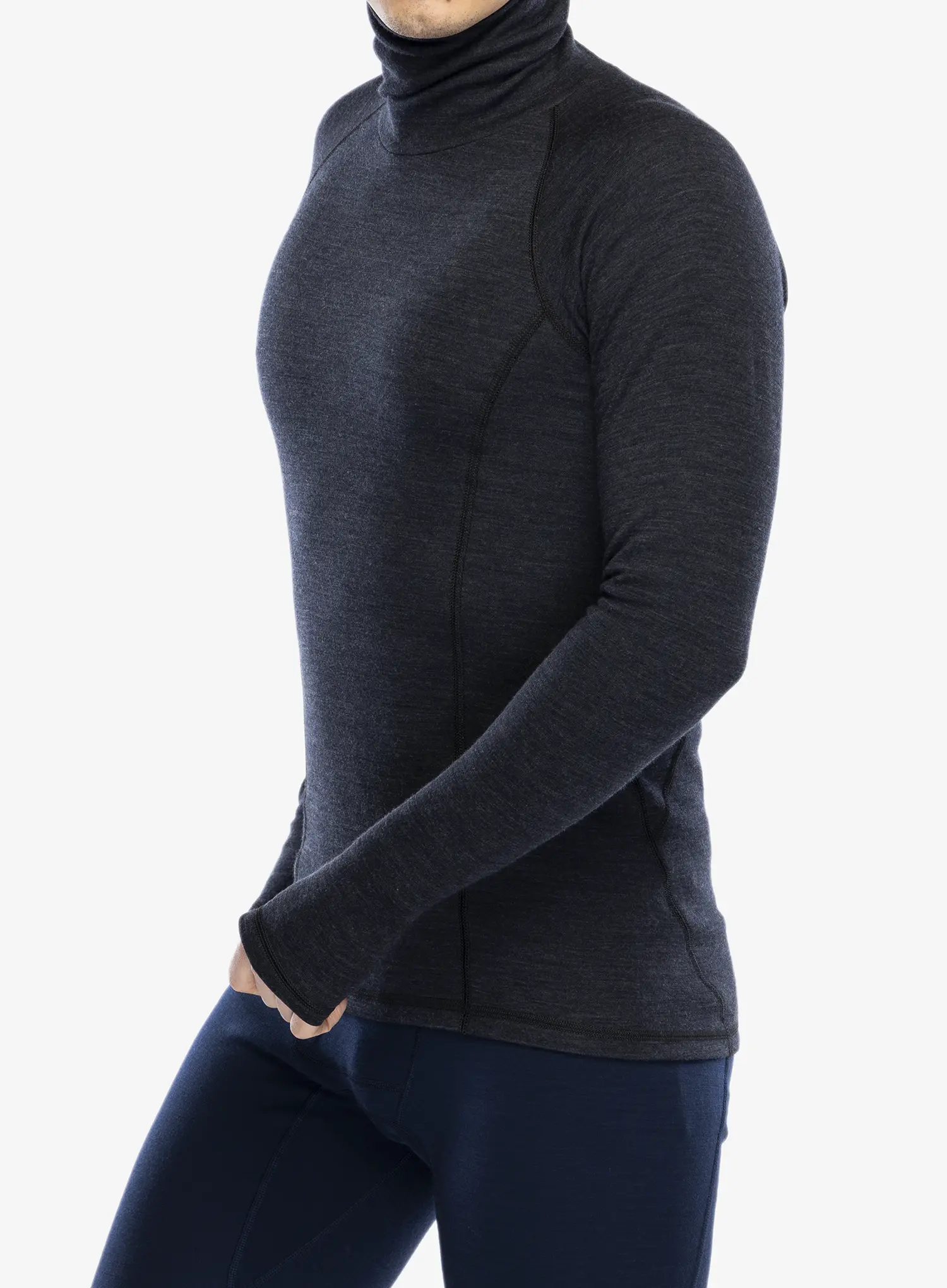 Termoaktivna dukserica Sensor Merino Bold Tee LS Roll Neck - anthracite gray