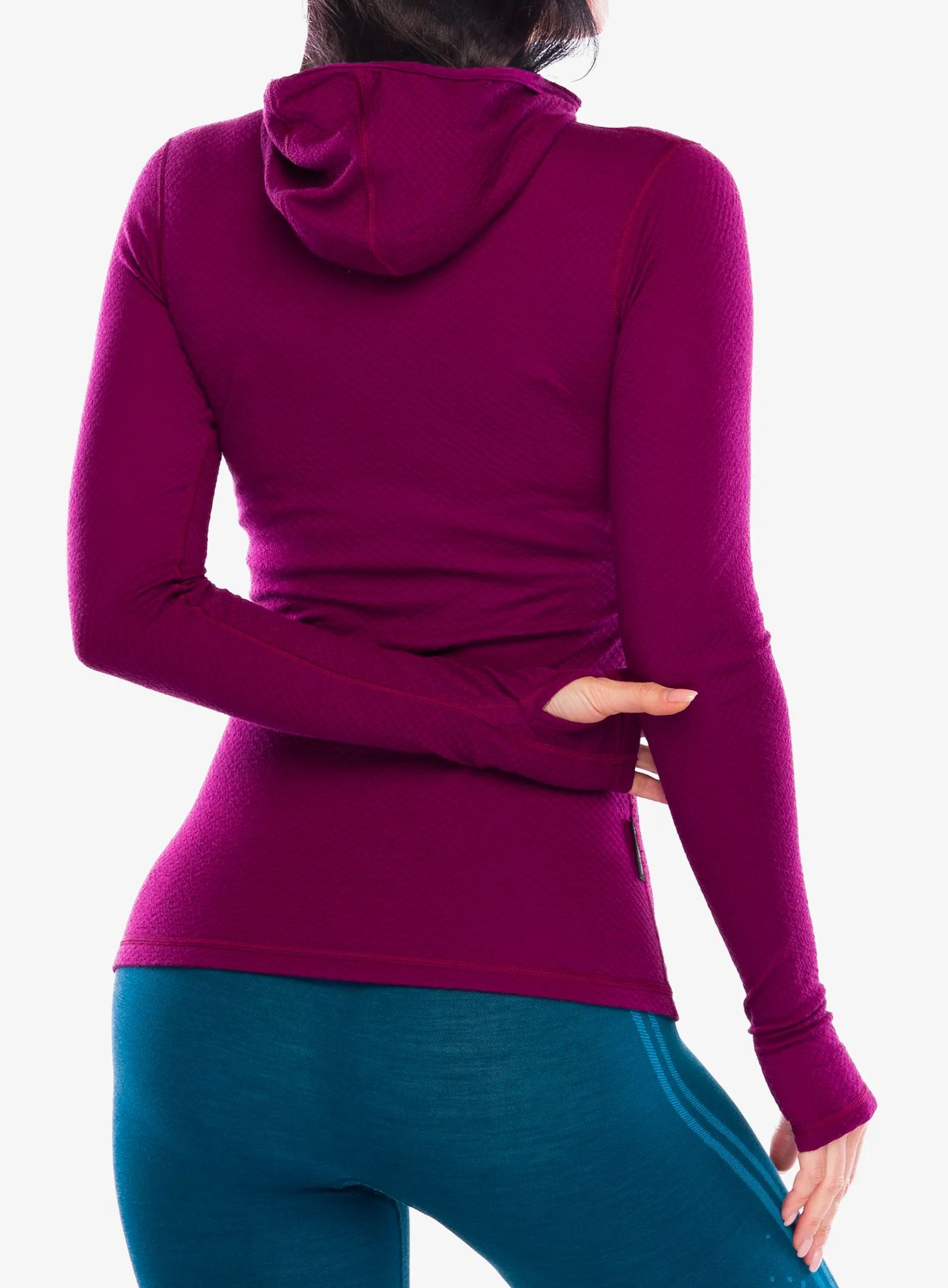 Termoaktivna dukserica Sensor Merino DF Tee L/S Hooded - lilla