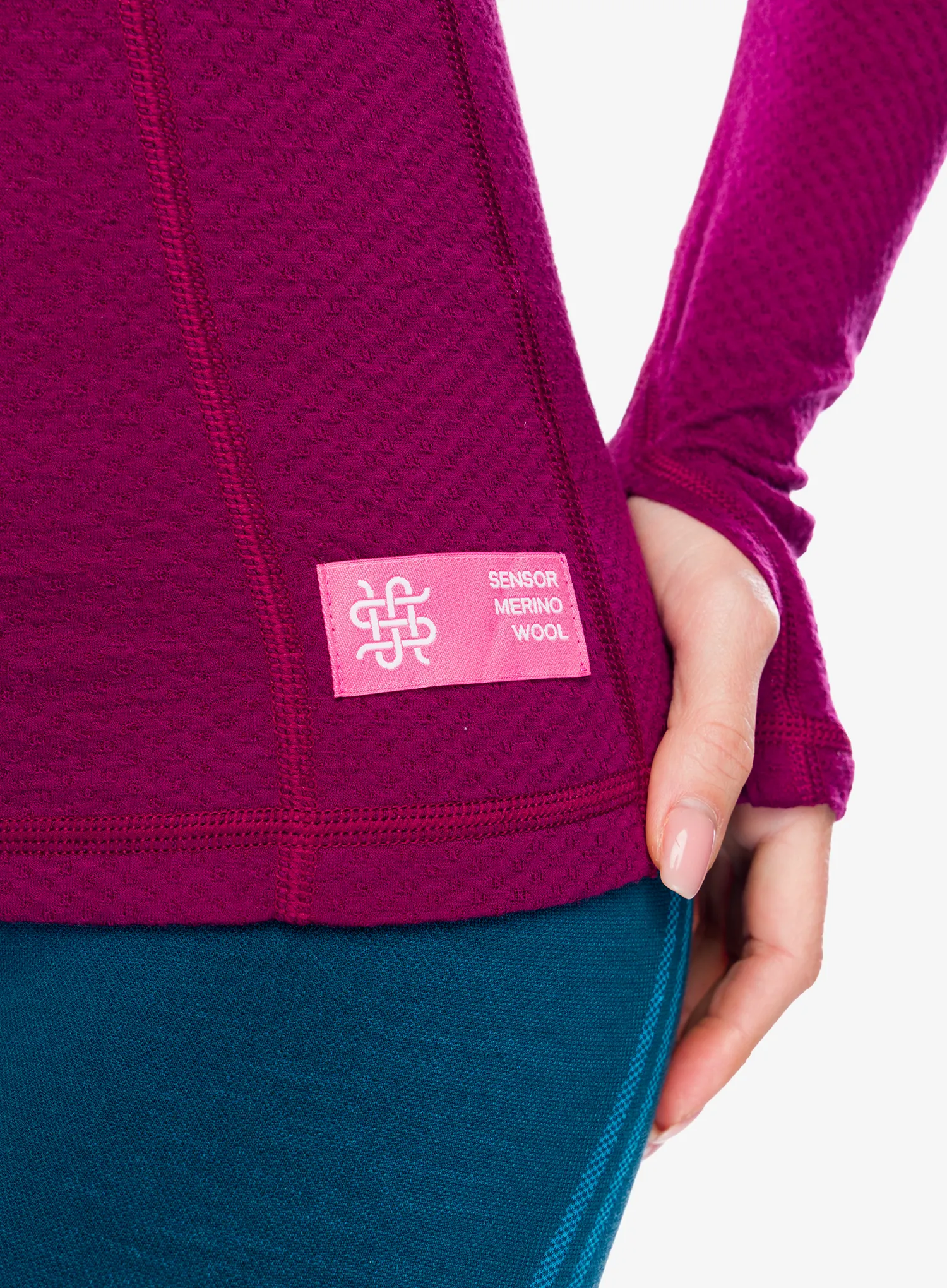 Termoaktivna dukserica Sensor Merino DF Tee L/S Hooded - lilla