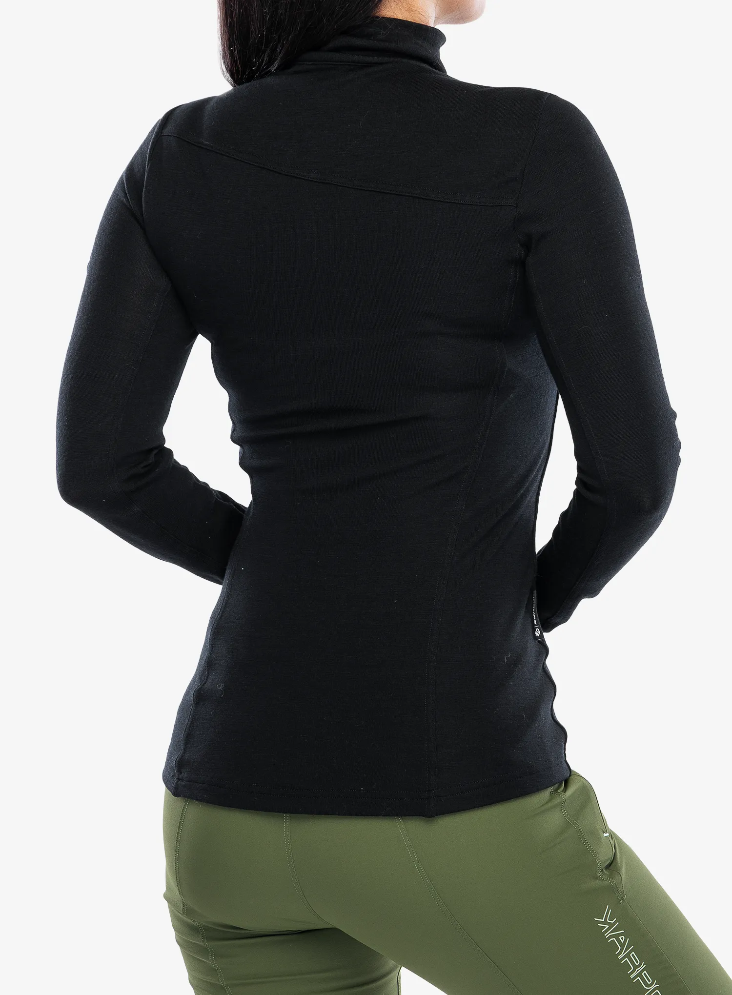 Ženska termoaktivna dukserica Sensor Merino Ex Tee L/S Zip - black