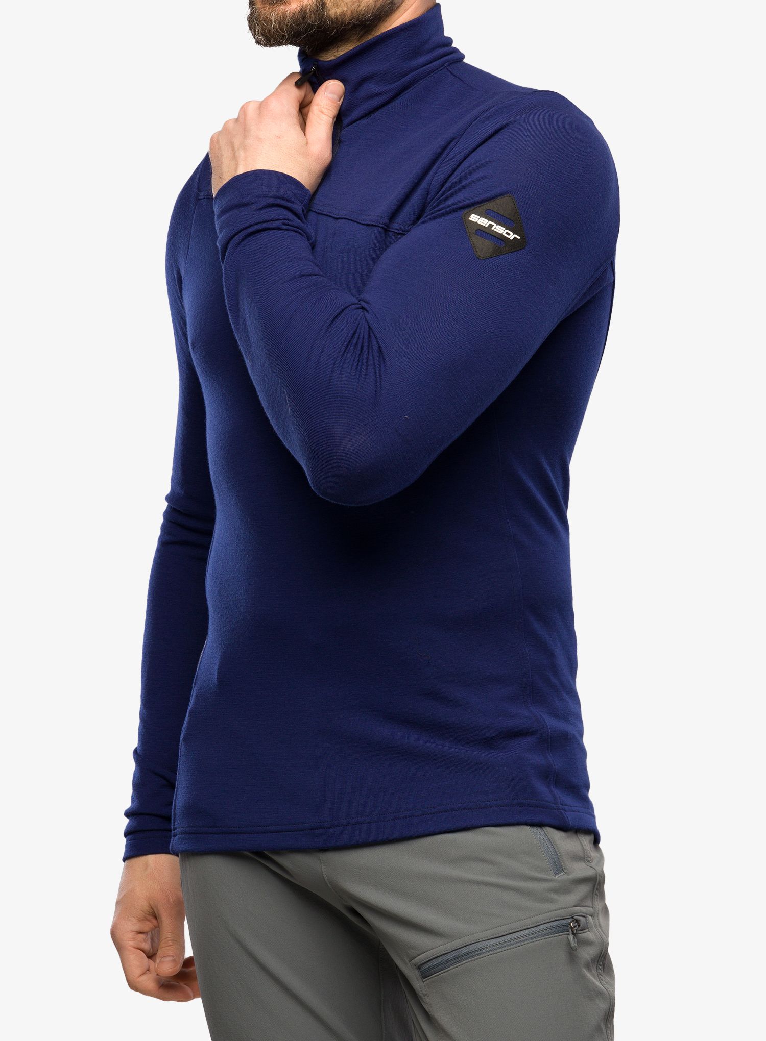 Dukserica Sensor Merino Extreme Tee L/S Zip - deep blue