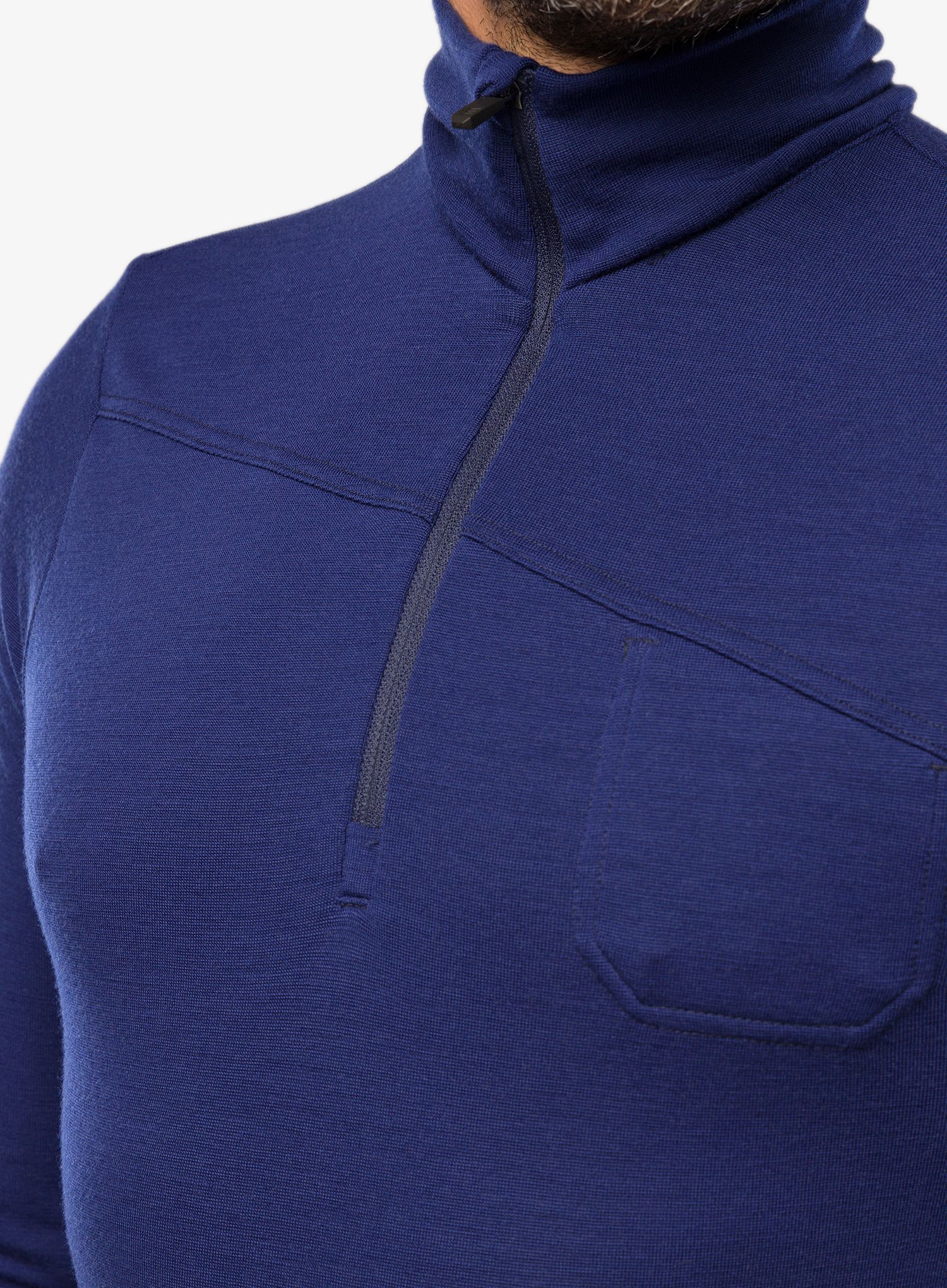 Dukserica Sensor Merino Extreme Tee L/S Zip - deep blue