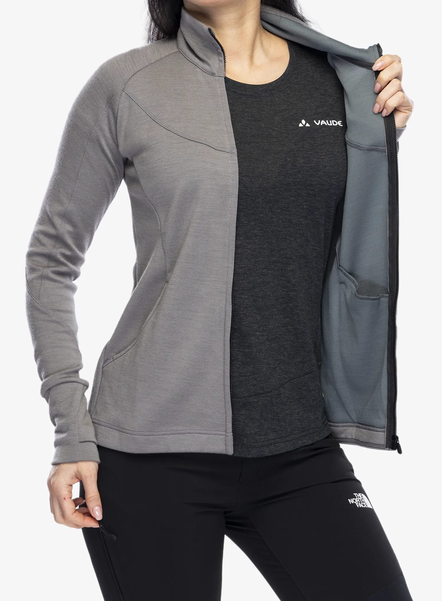 Ženska dukserica Sensor Merino Upper Fleece Full Zip - grey