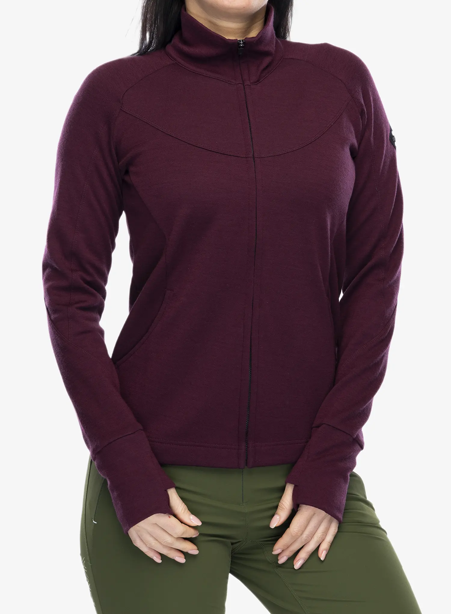 Ženska dukserica Sensor Merino Upper Fleece Full Zip - port red