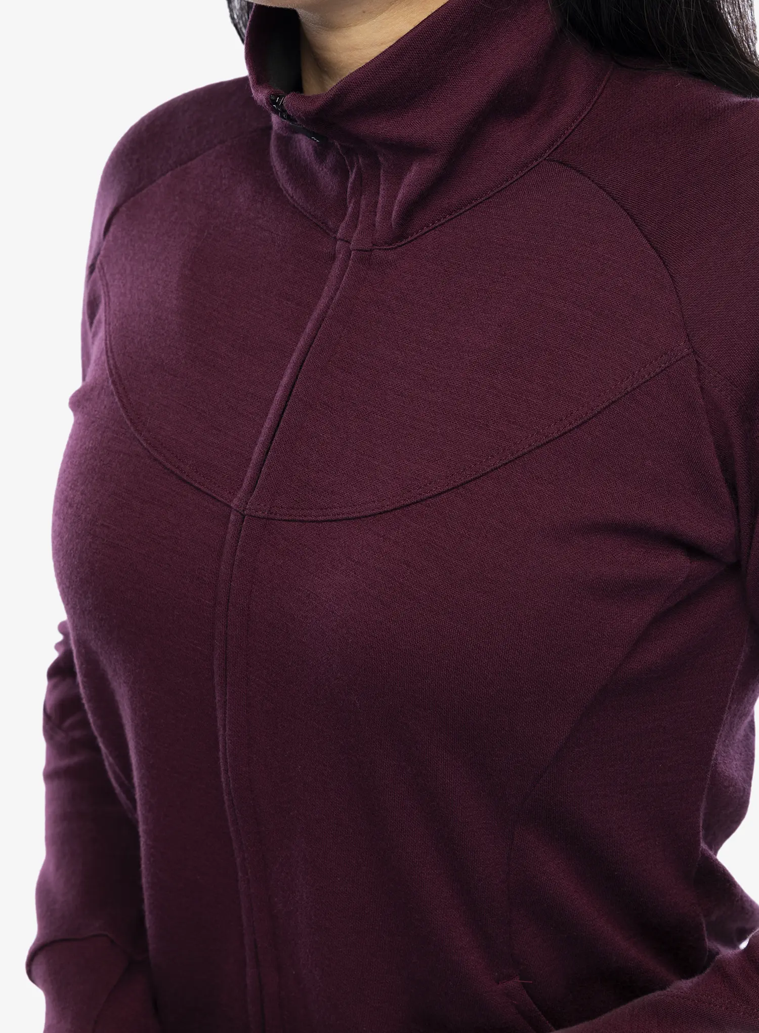 Ženska dukserica Sensor Merino Upper Fleece Full Zip - port red