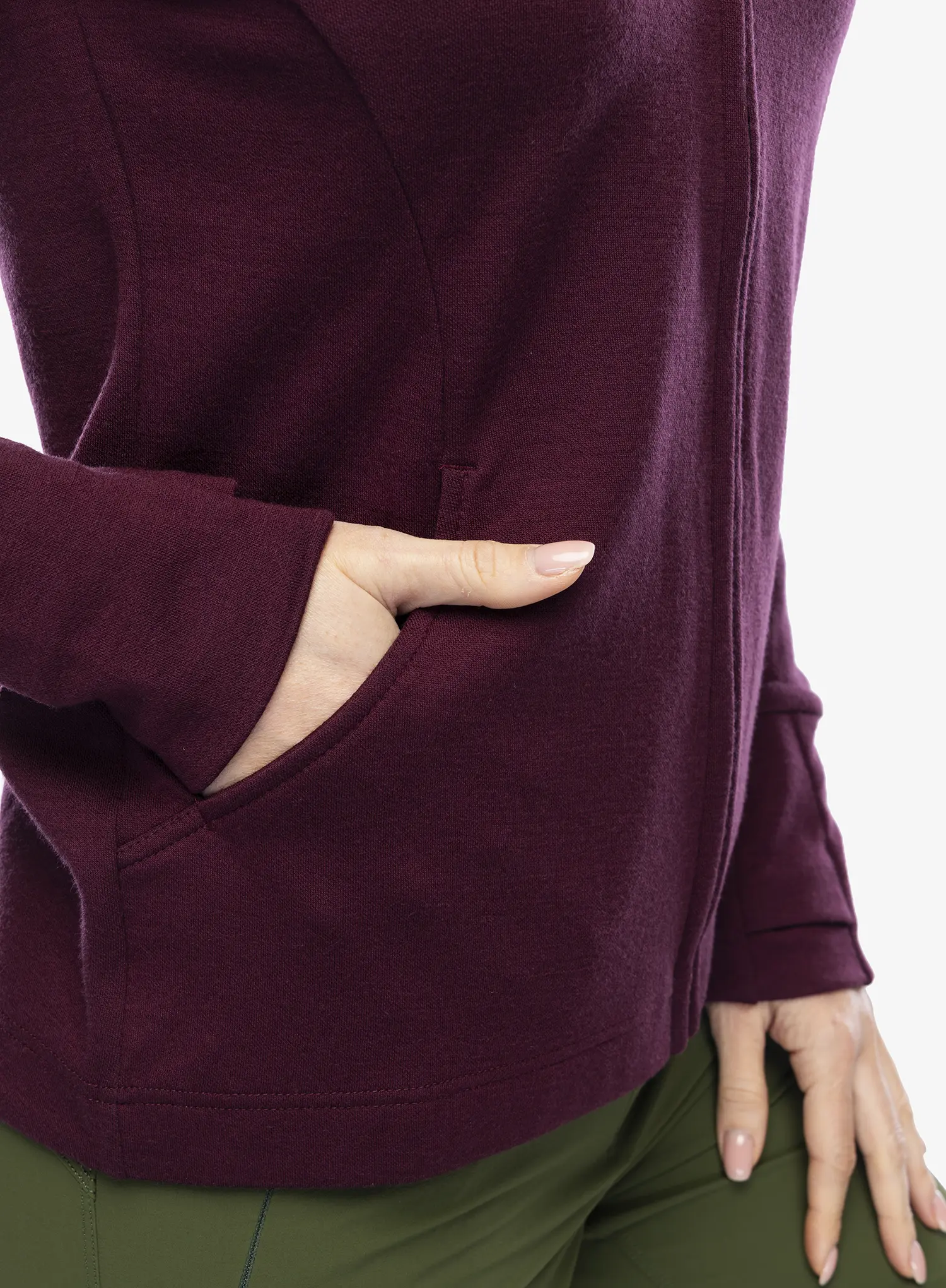 Ženska dukserica Sensor Merino Upper Fleece Full Zip - port red