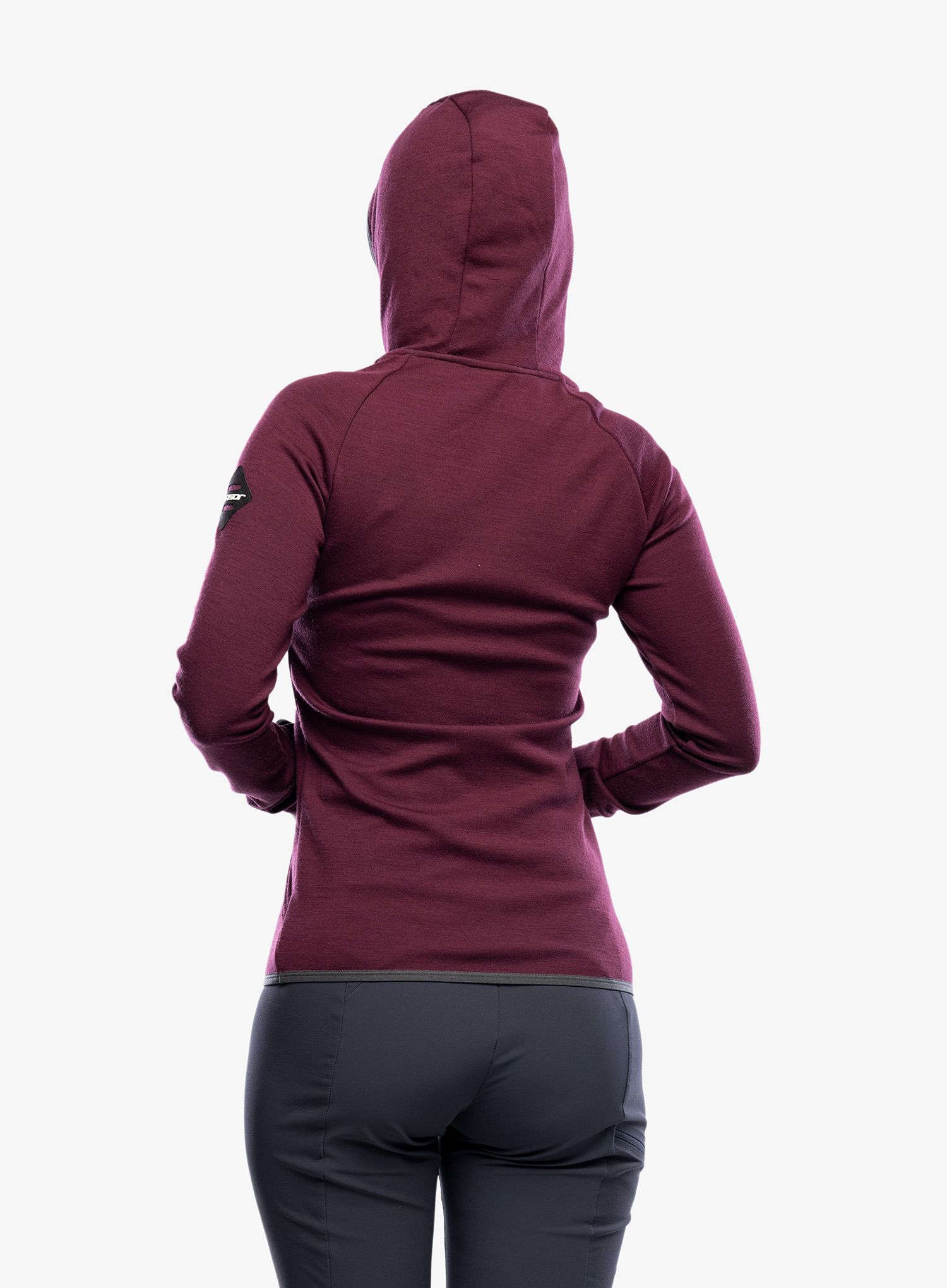 Dukserica s kapuljačom ženska Sensor Merino Up Fleece Hooded - port red fox
