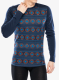 Termoaktivna dukserica SmartWool Merino 250 Baselayer Crew - deep navy paths crossed