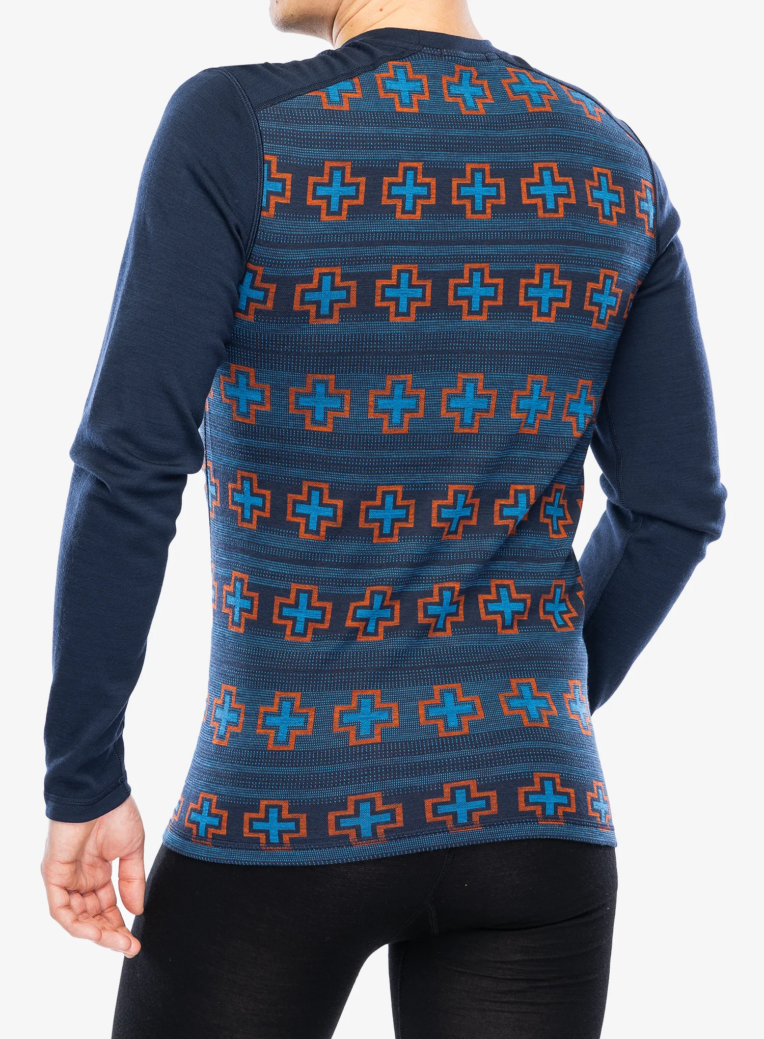 Termoaktivna dukserica SmartWool Merino 250 Baselayer Crew - deep navy paths crossed