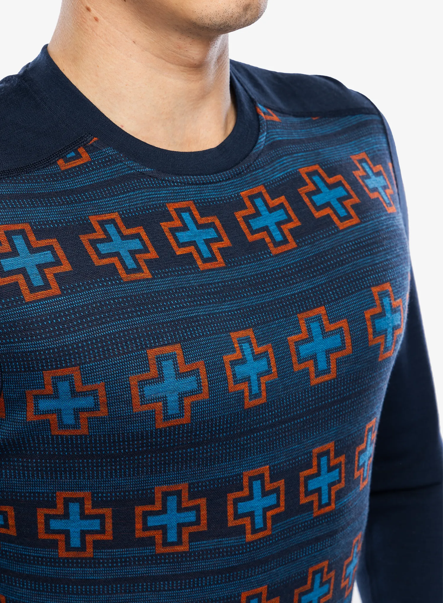 Termoaktivna dukserica SmartWool Merino 250 Baselayer Crew - deep navy paths crossed