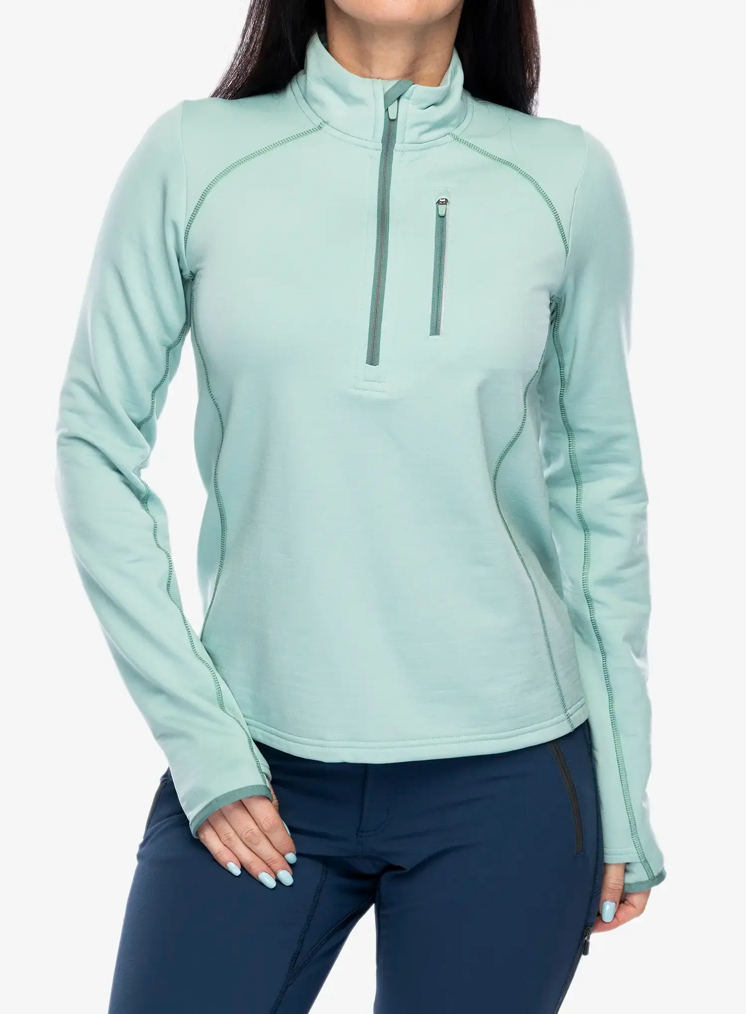 Ženska dukserica Smartwool Active Fleece 1/2 Zip - arctic green