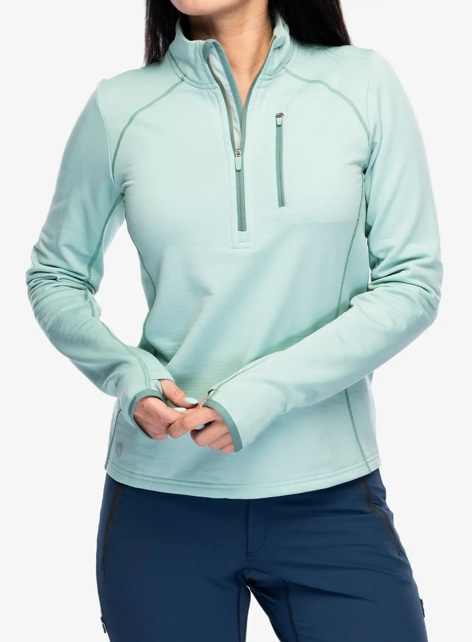 Ženska dukserica Smartwool Active Fleece 1/2 Zip - arctic green
