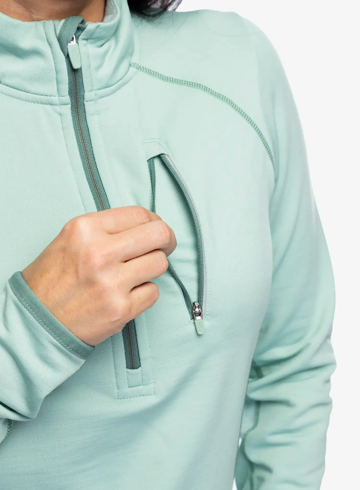 Ženska dukserica Smartwool Active Fleece 1/2 Zip - arctic green