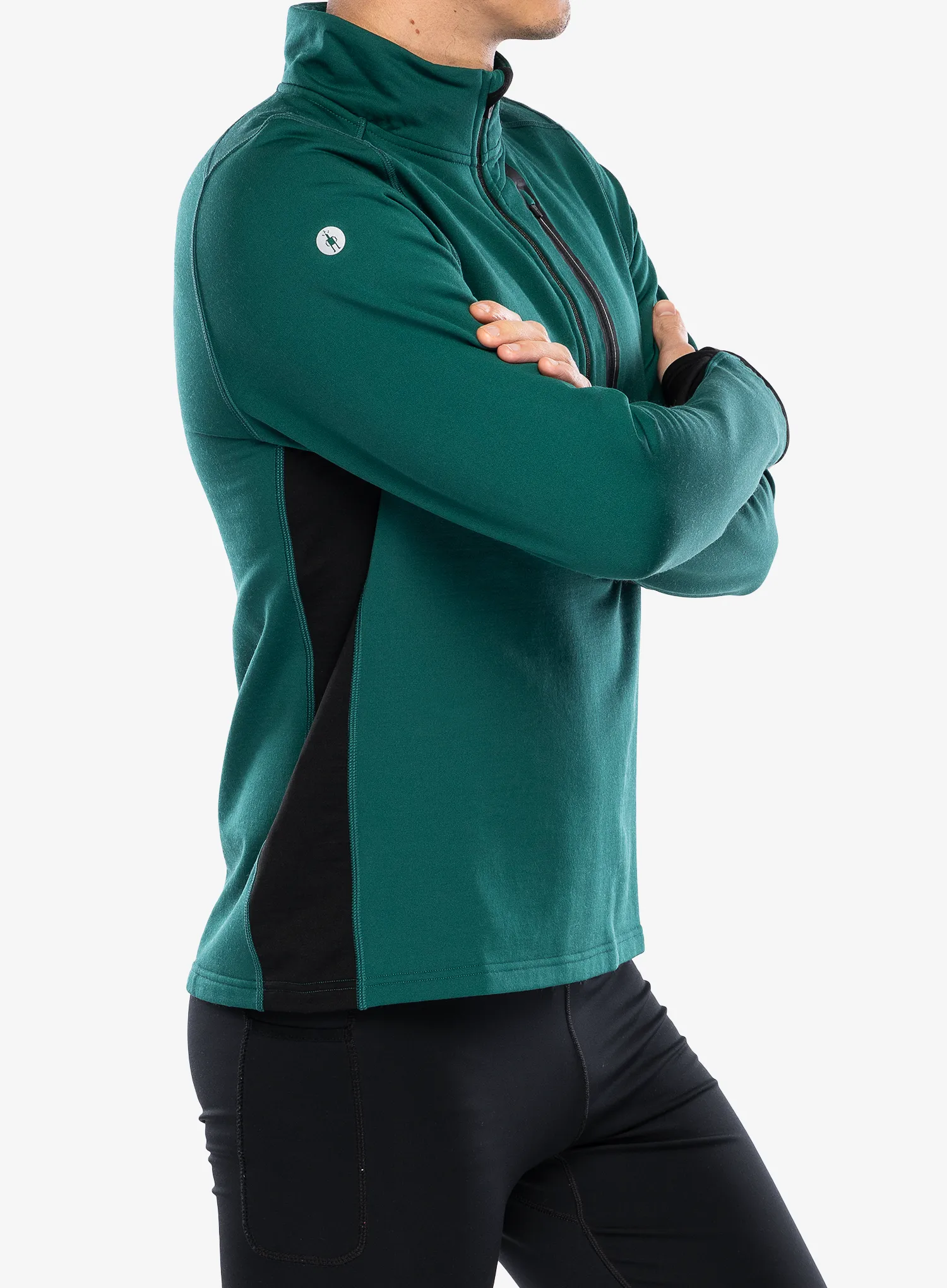 Dukserica Smartwool Active Fleece 1/2 Zip - evergreen