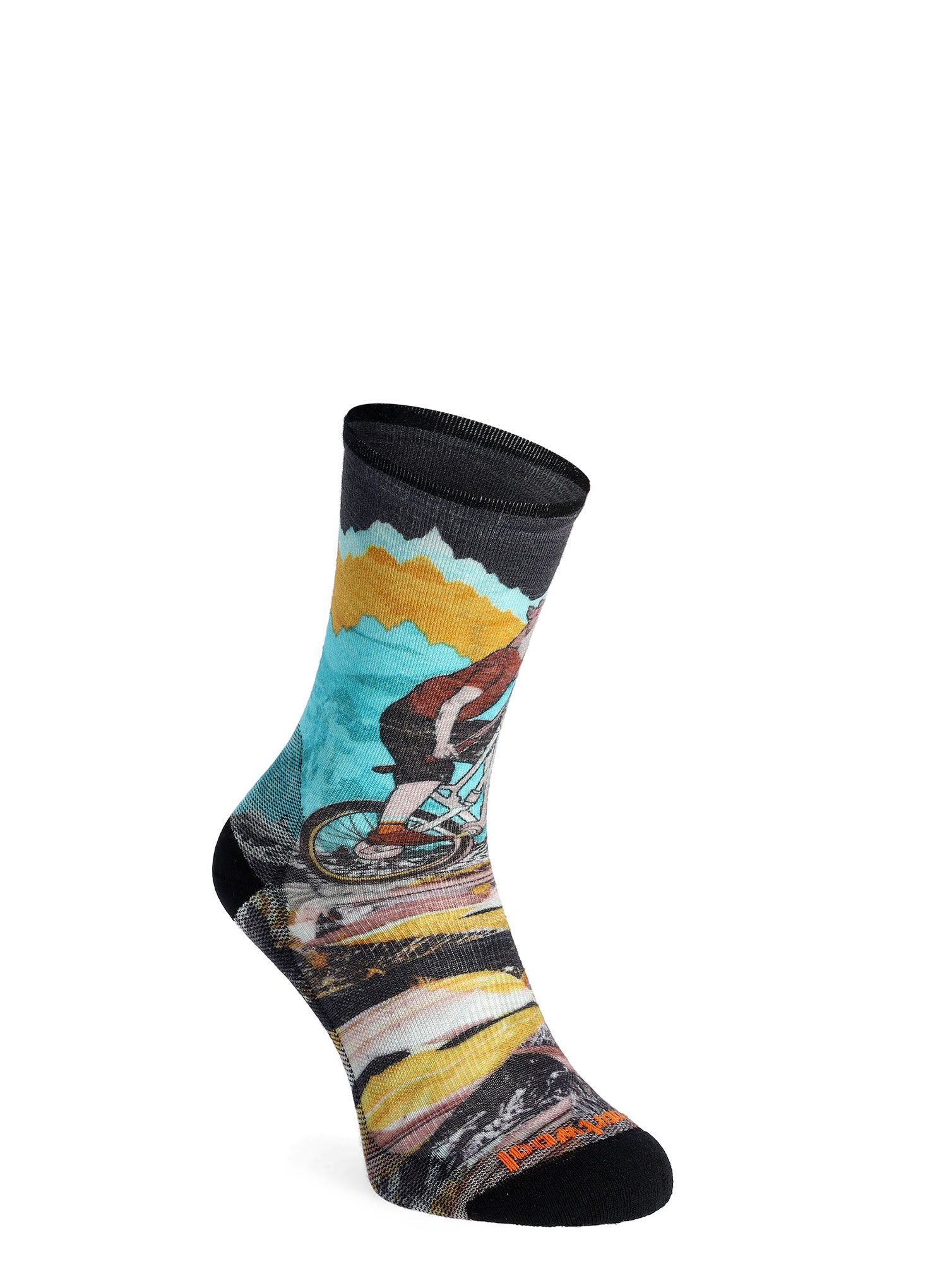 Biciklističke čarape MTB Smartwool Bike Zero Cushion Wolf Print Crew Socks - multi color