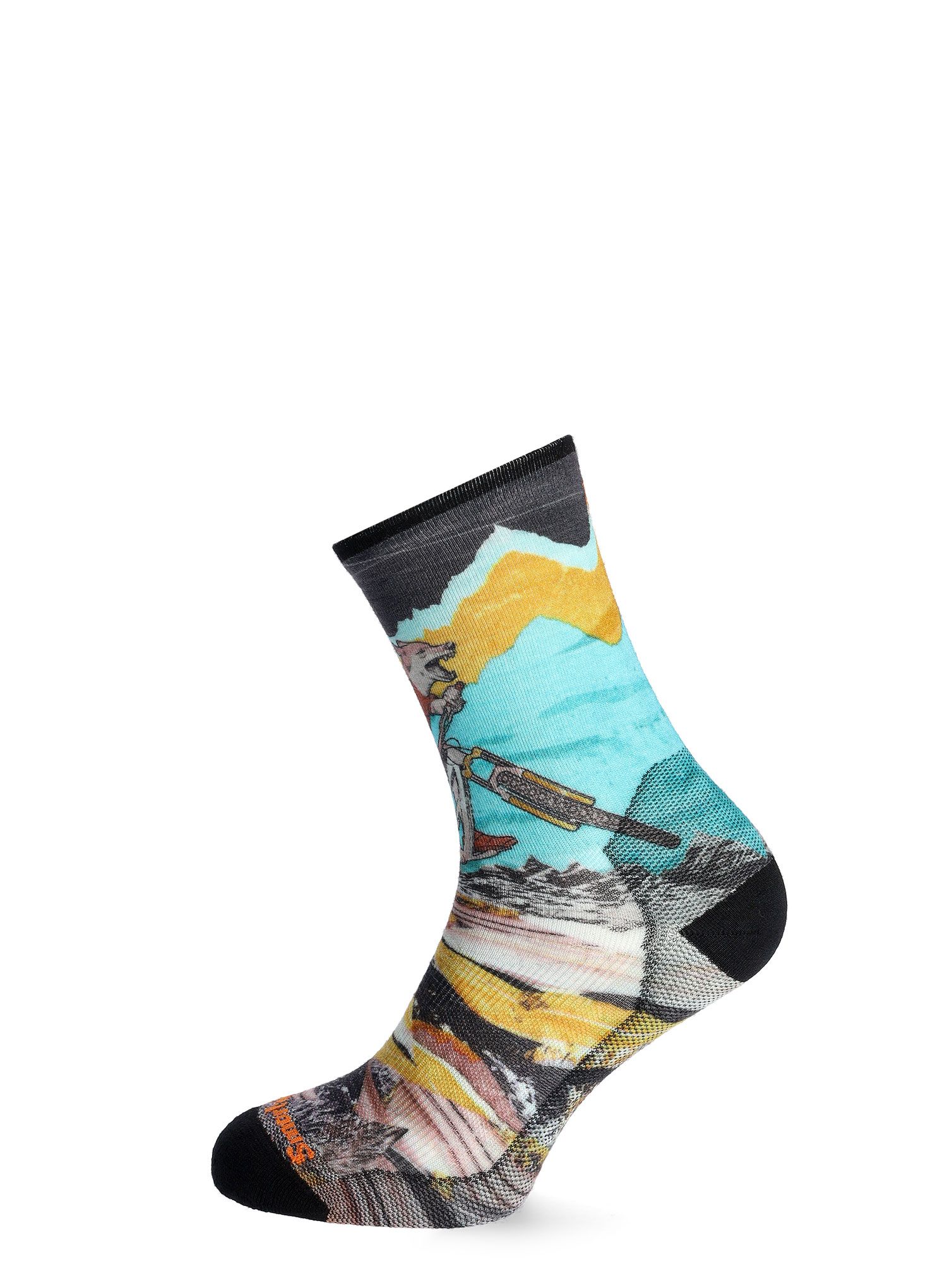 Biciklističke čarape MTB Smartwool Bike Zero Cushion Wolf Print Crew Socks - multi color