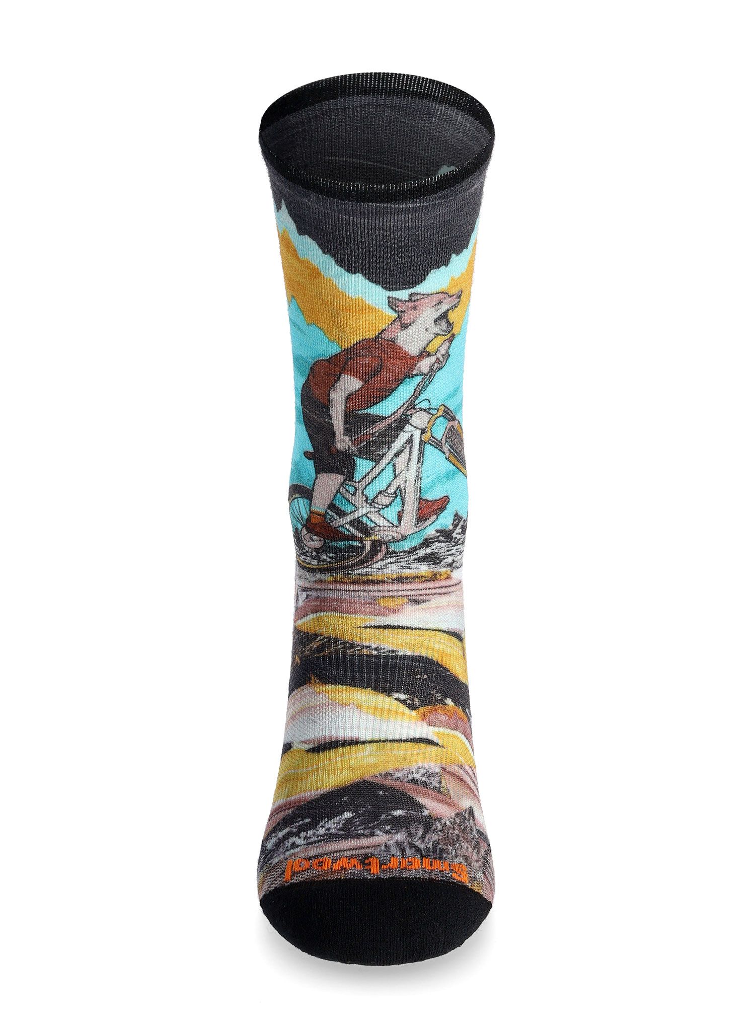 Biciklističke čarape MTB Smartwool Bike Zero Cushion Wolf Print Crew Socks - multi color