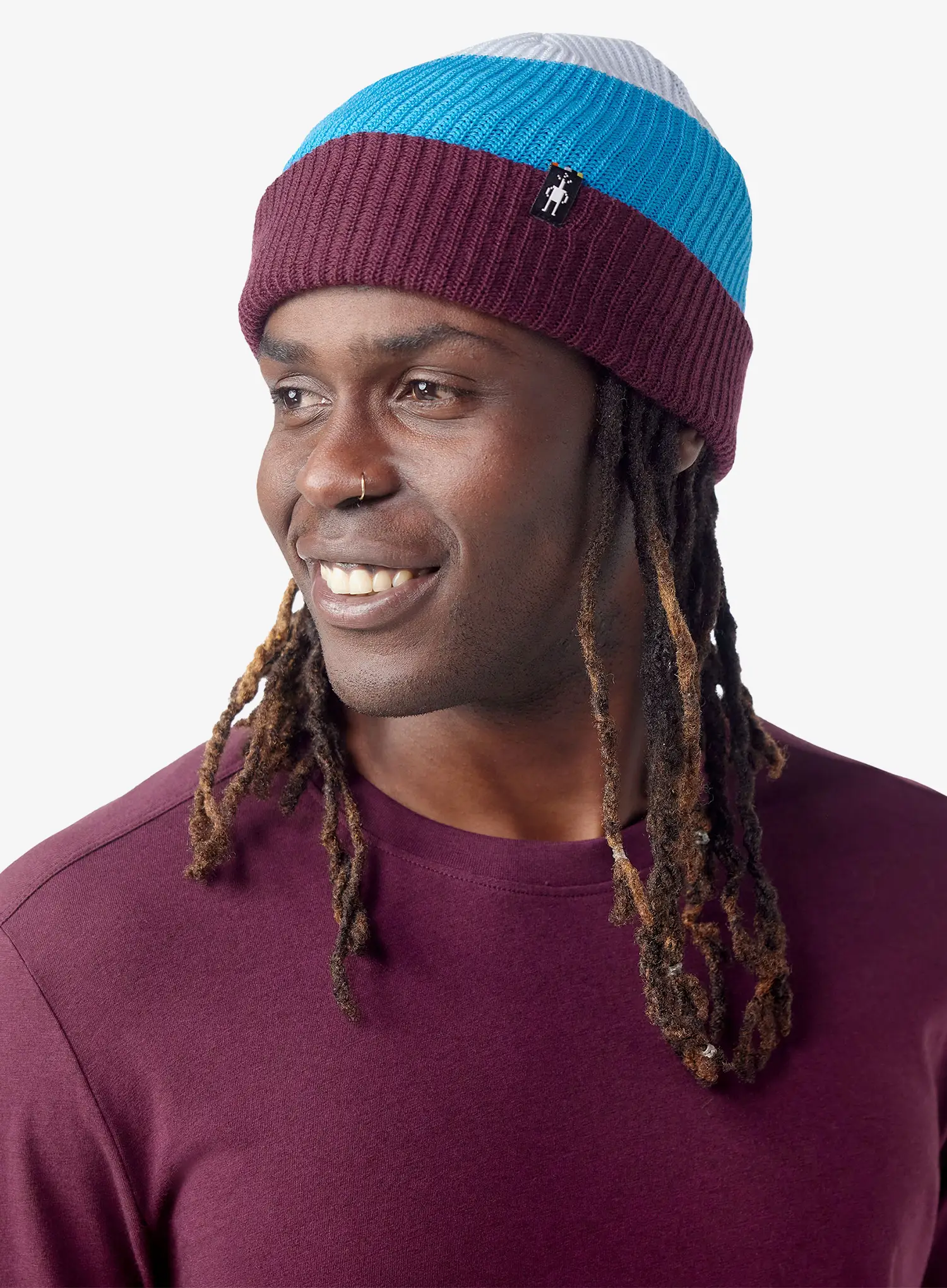 Zimska kapa Smartwool Cantar Colorblock Beanie - eggplant plaid