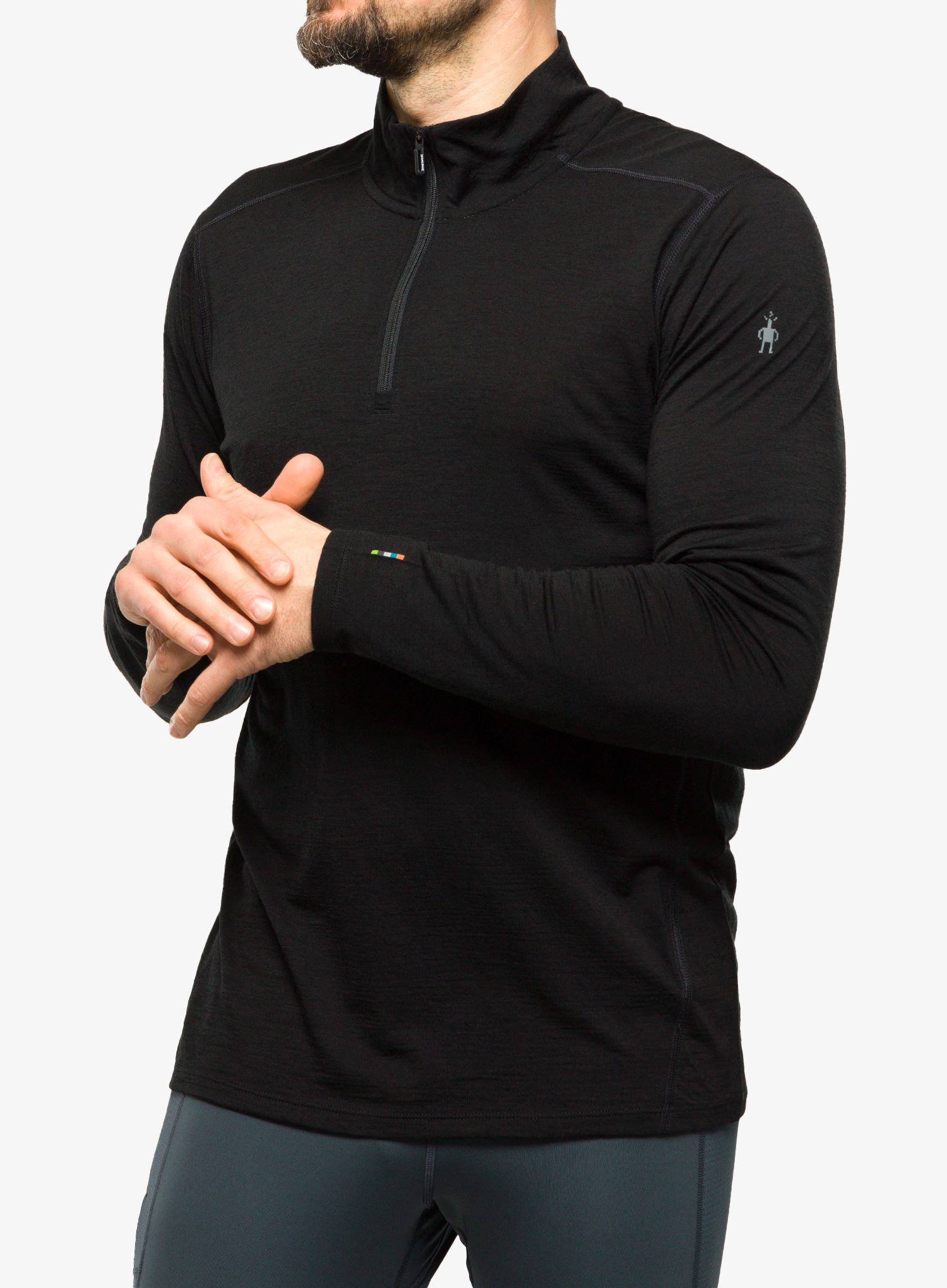 Termoaktivna dukserica Smartwool Classic Merino Base Layer 1/4 Zip Boxed - black