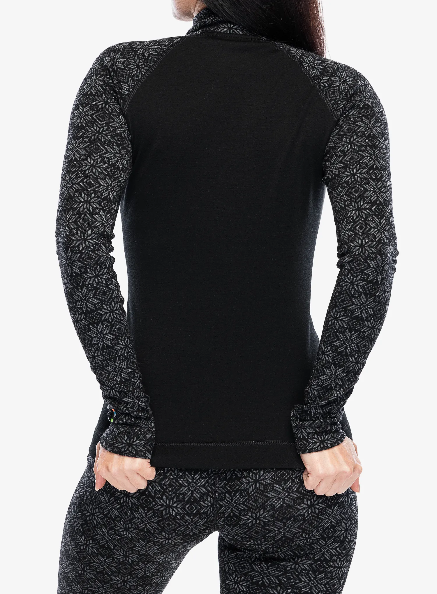 Ženska termoaktivna dukserica Smartwool Classic Thermal Merino BL 1/4 Zip Boxed - blk digi snow