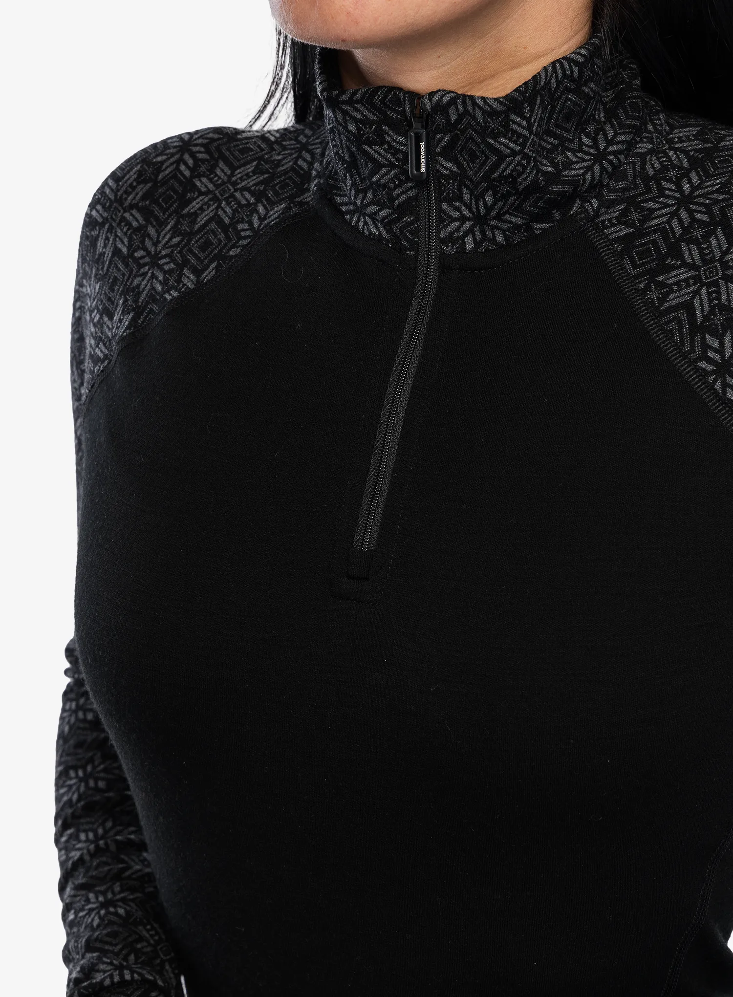 Ženska termoaktivna dukserica Smartwool Classic Thermal Merino BL 1/4 Zip Boxed - blk digi snow