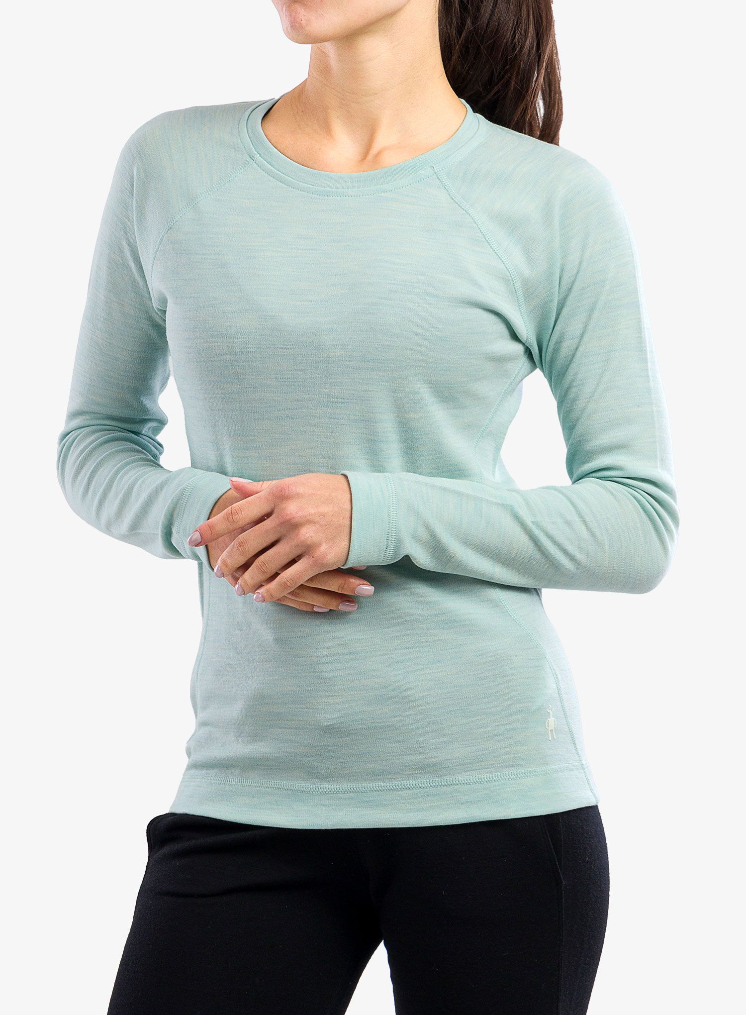 Ženska dukserica Smartwool Classic Thermal Merino Base Layer Crew Boxed - bleached aqua h