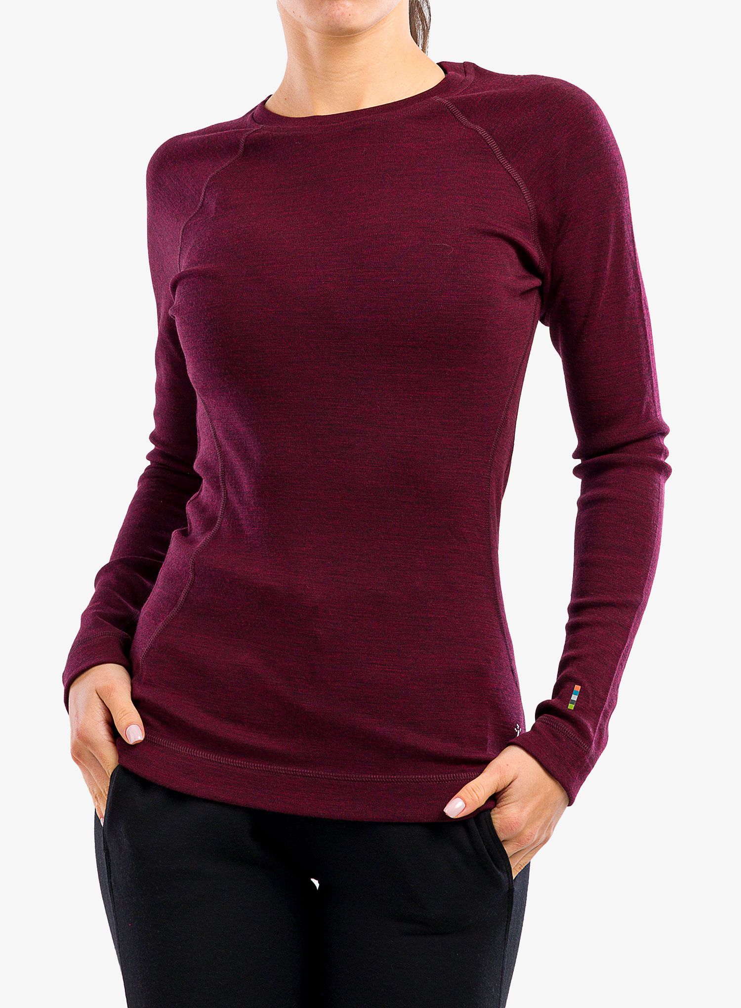 Termoaktivna dukserica Smartwool Classic Thermal Merino Base Layer Crew Boxed - black cherry heather
