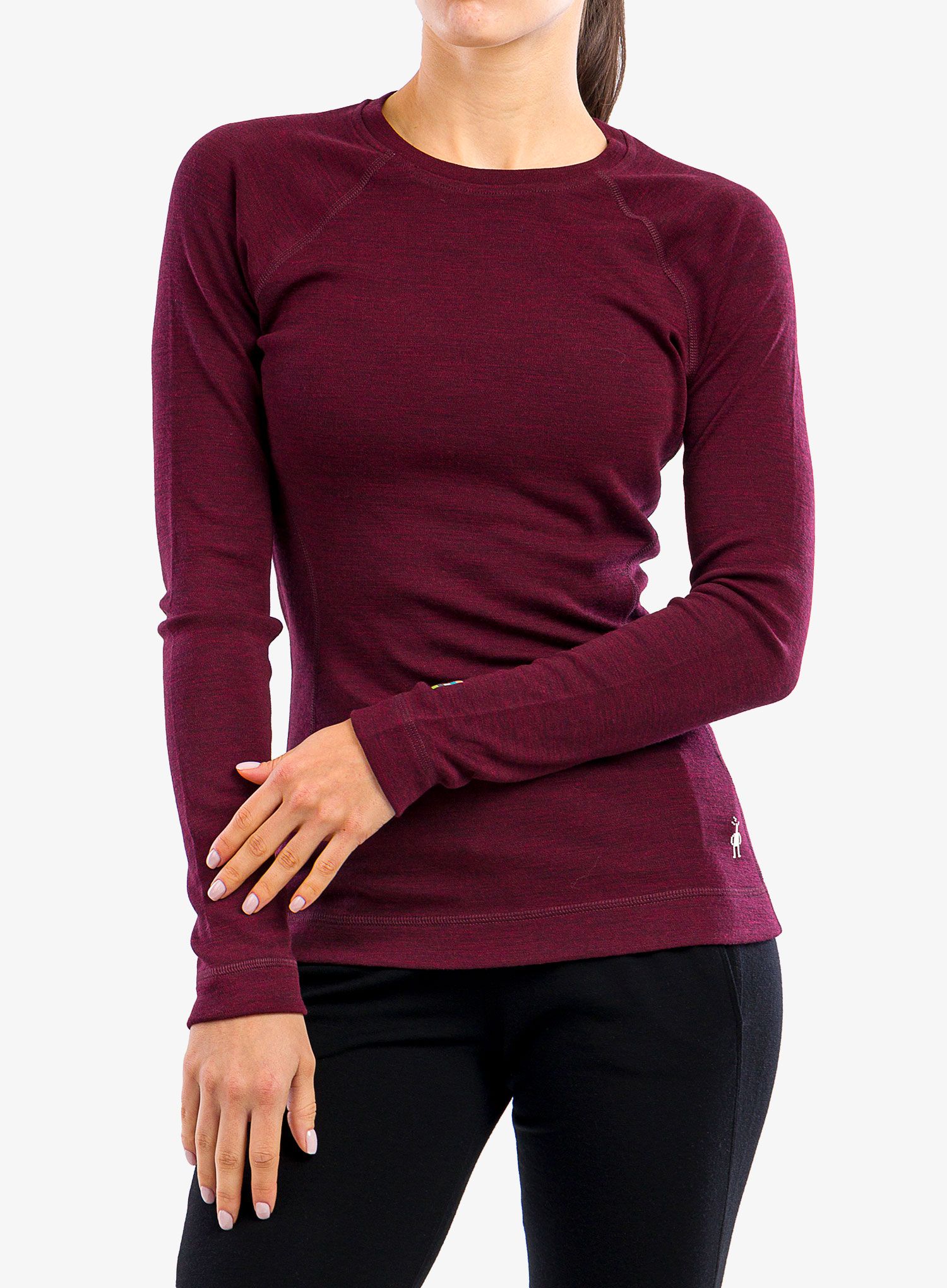 Termoaktivna dukserica Smartwool Classic Thermal Merino Base Layer Crew Boxed - black cherry heather