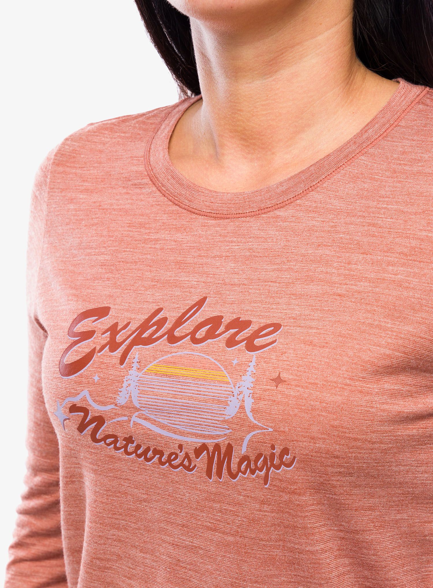 Ženski longsleeve Smartwool Explore Nature's Magic Graphic Long Sleeve Tee - heather