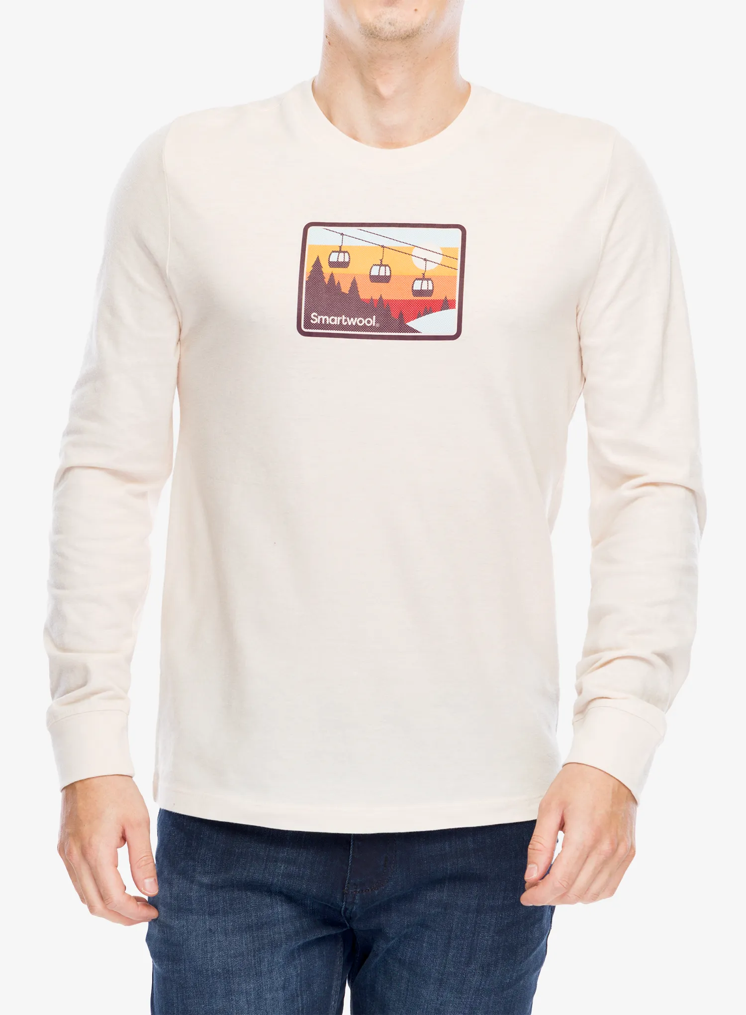 Dukserica Smartwool Gondola Ride Graphic Long Sleeve Tee - almond