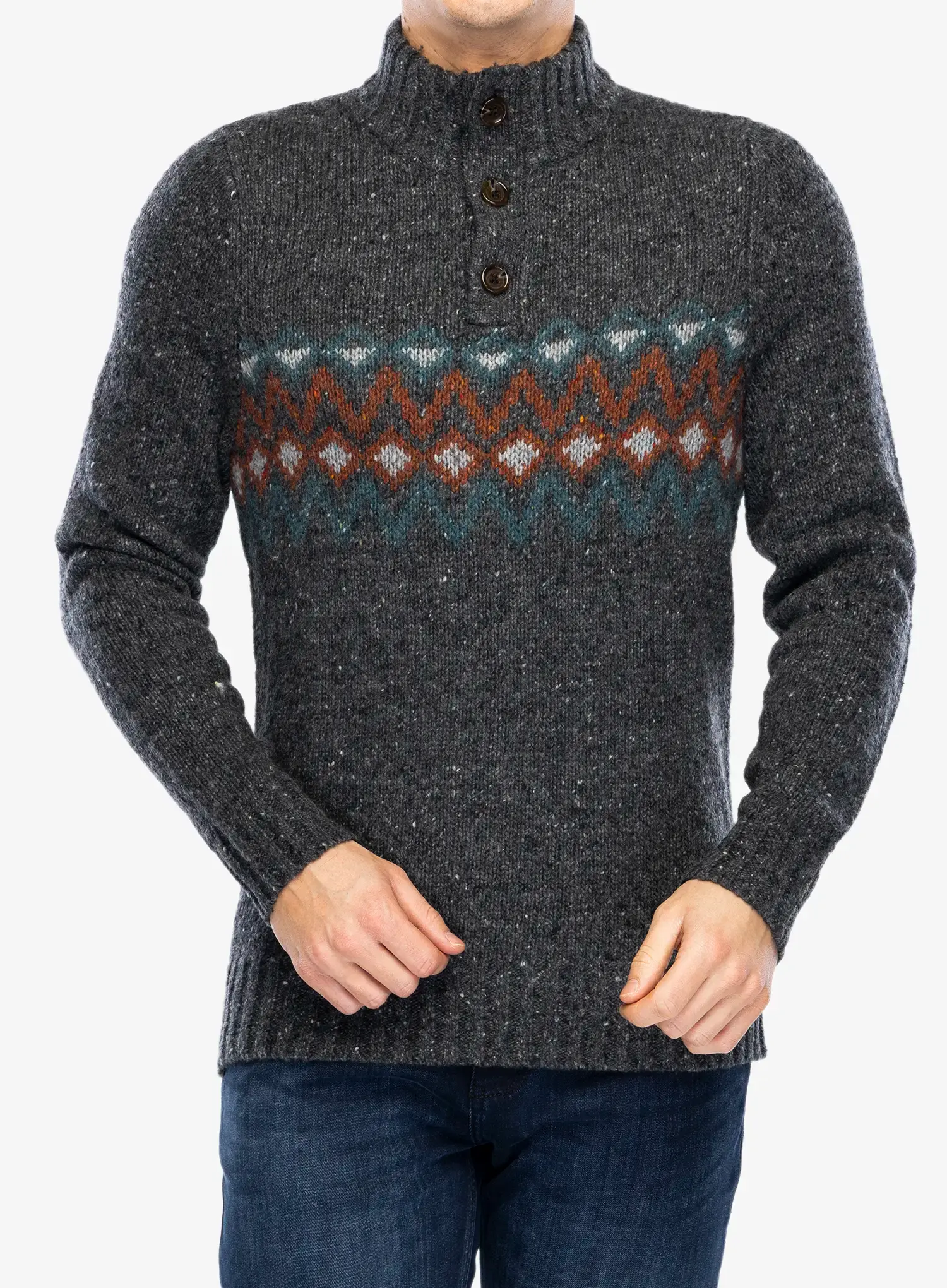 Vuneni džemper Smartwool Heavy Henley Sweater - charcoal heather