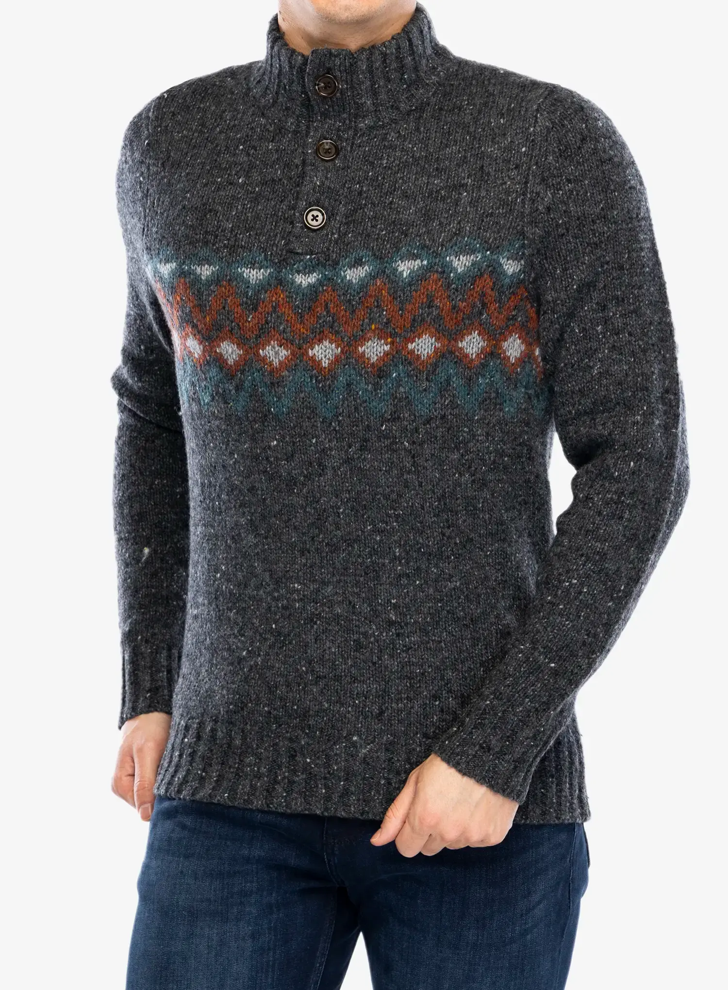 Vuneni džemper Smartwool Heavy Henley Sweater - charcoal heather