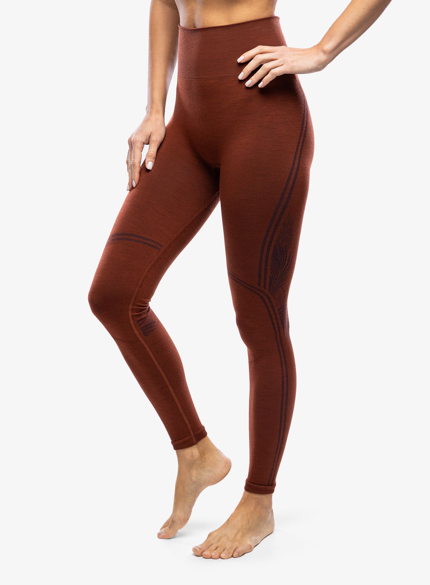 Ženske tajice Smartwool Intraknit Active Base Layer Bottom - pecan brown