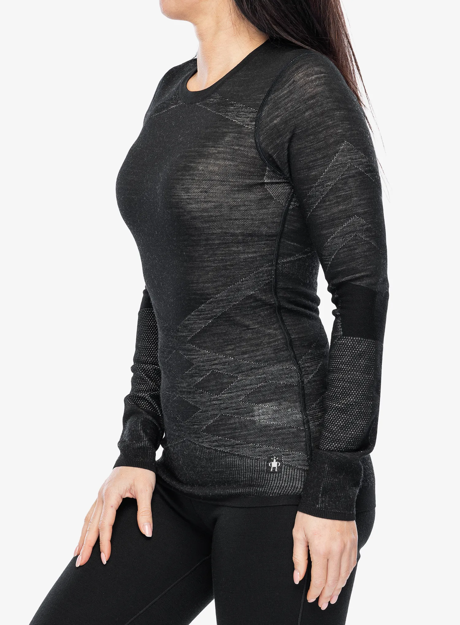 Ženska dukserica Smartwool Intraknit Merino 200 Crew - black/white