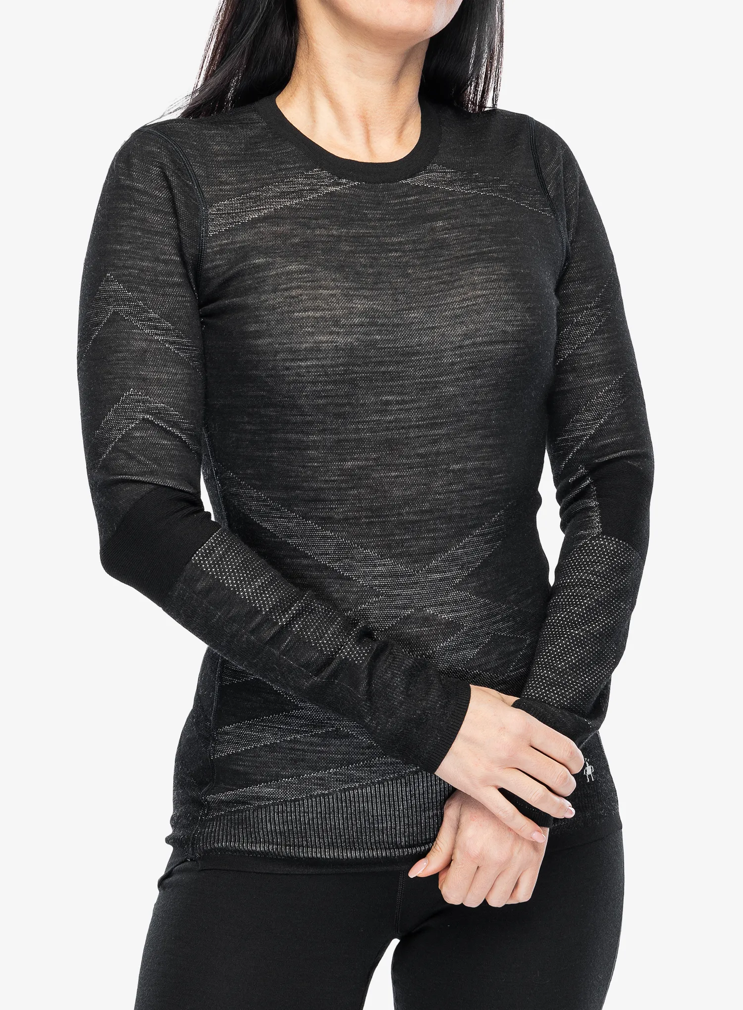 Ženska dukserica Smartwool Intraknit Merino 200 Crew - black/white