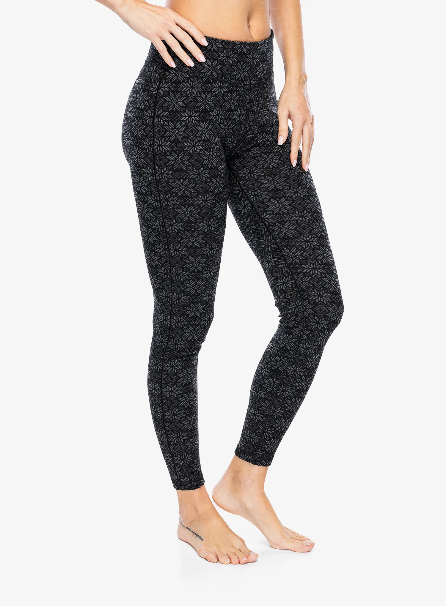 Ženske termo tajice Smartwool Merino 250 Baselayer Bottom - black digi snow