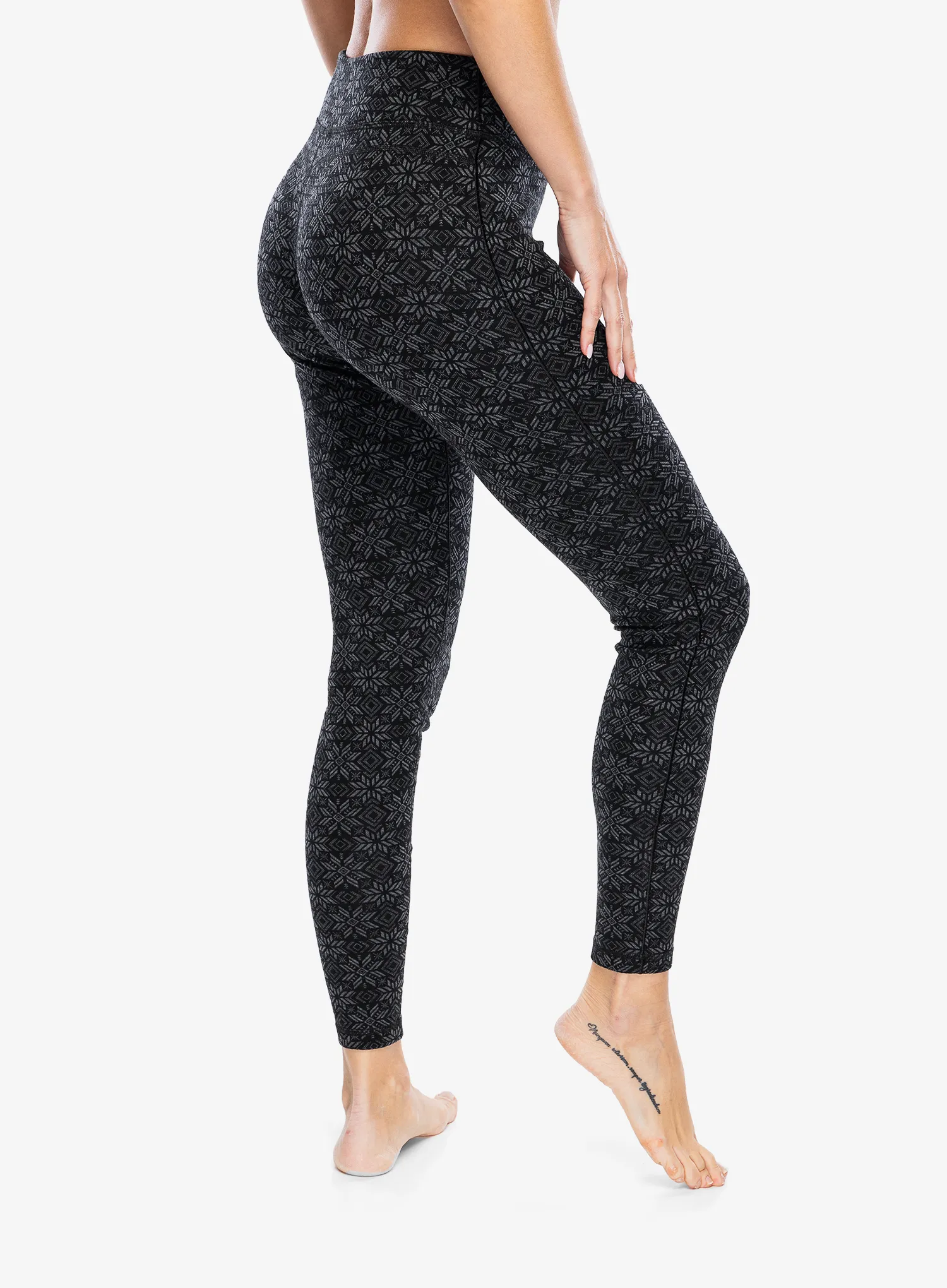 Ženske termo tajice Smartwool Merino 250 Baselayer Bottom - black digi snow