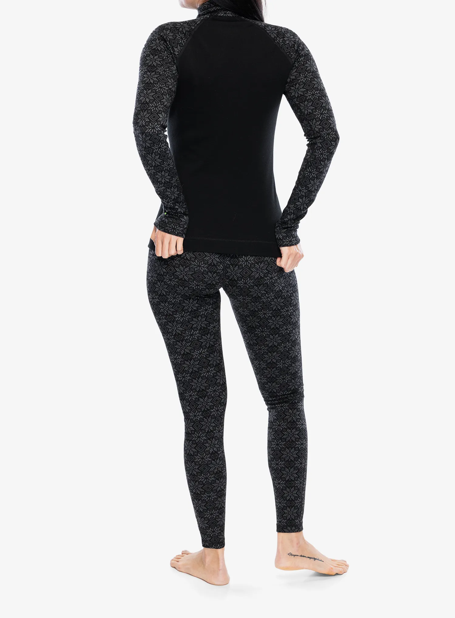 Ženske termo tajice Smartwool Merino 250 Baselayer Bottom - black digi snow