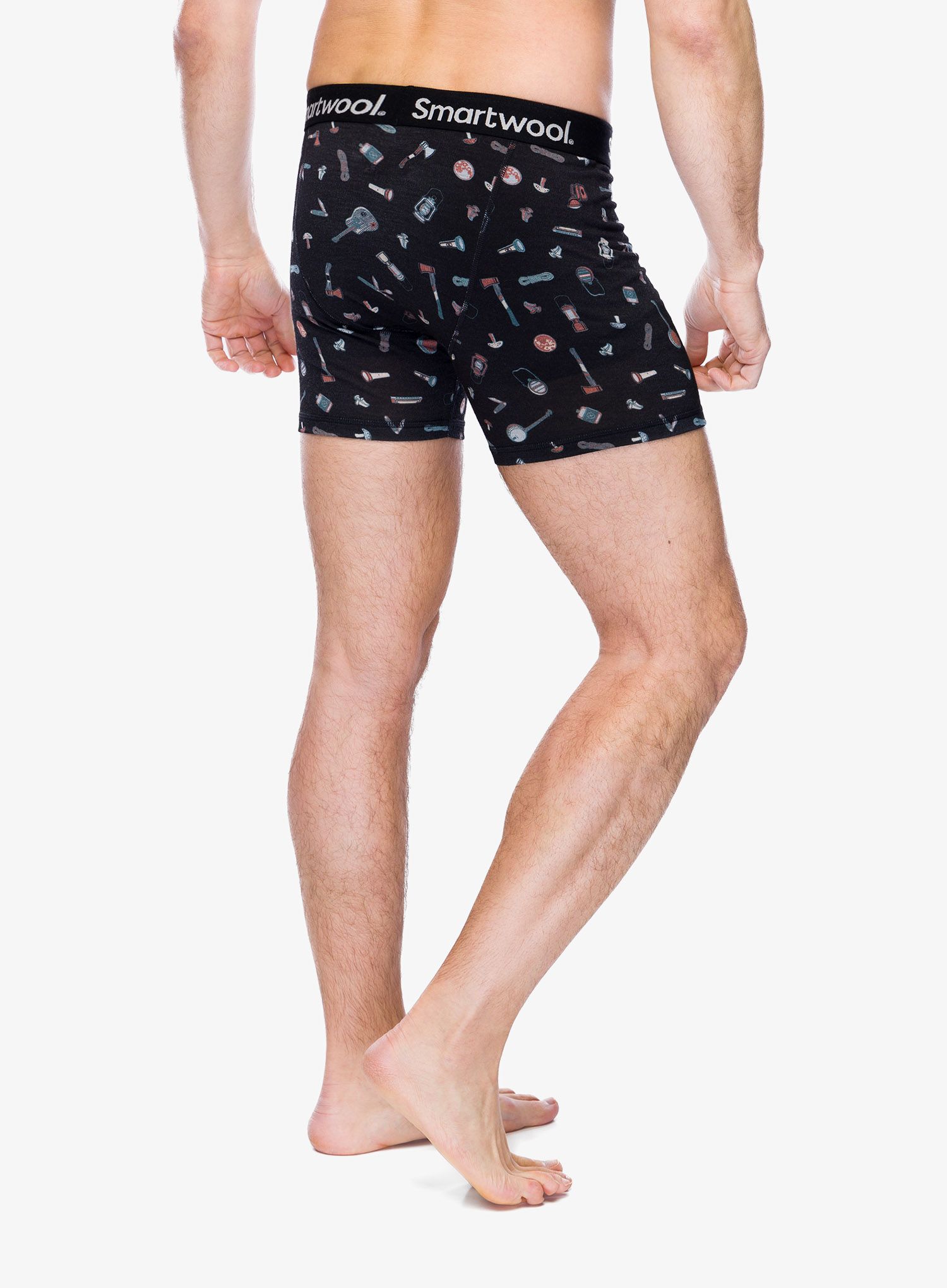 Termoaktivne bokserice Smartwool Merino Print Boxer Brief Boxed - black gone camping