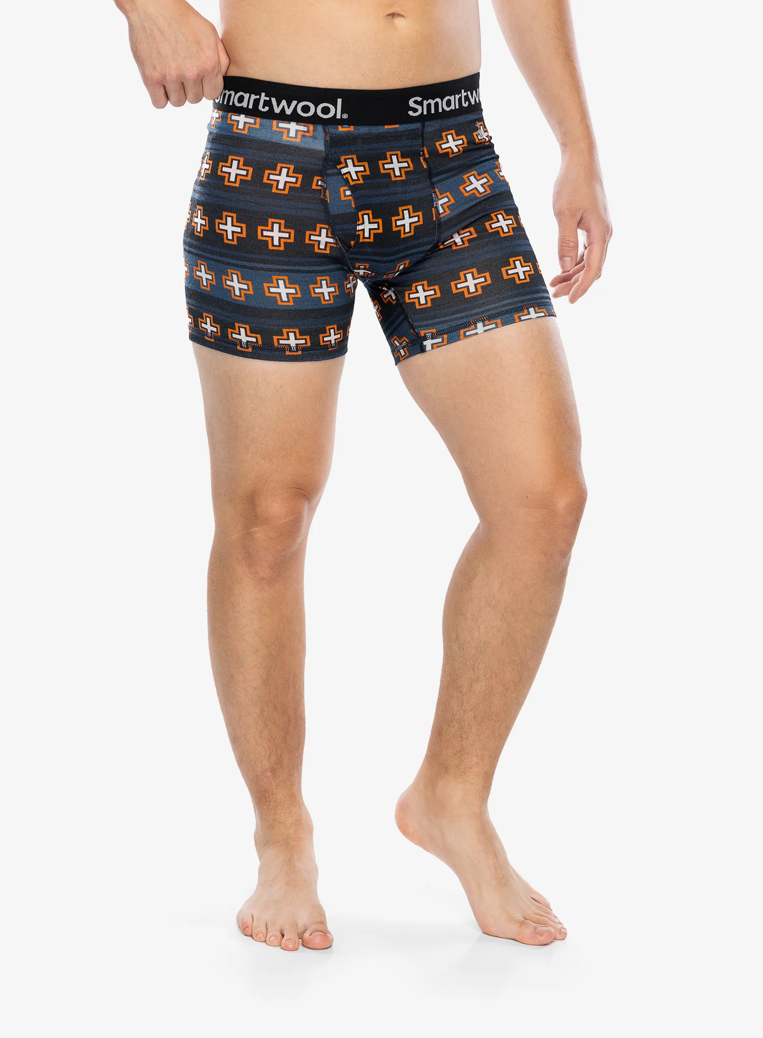 Termoaktivne bokserice Smartwool Merino Print Boxer Brief Boxed - deep navy paths crossed
