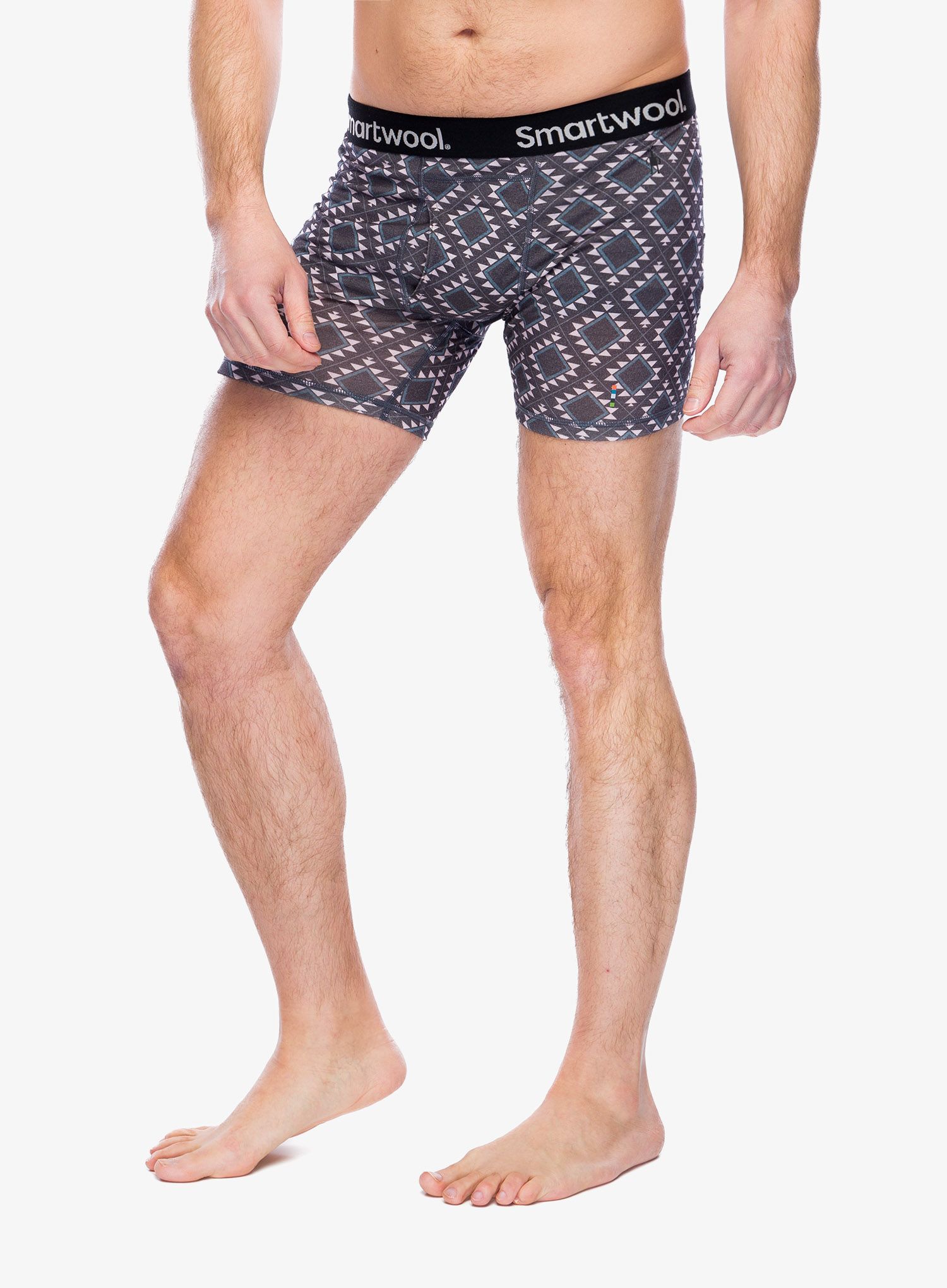 Termoaktivne bokserice Smartwool Merino Print Boxer Brief Boxed - medium gray