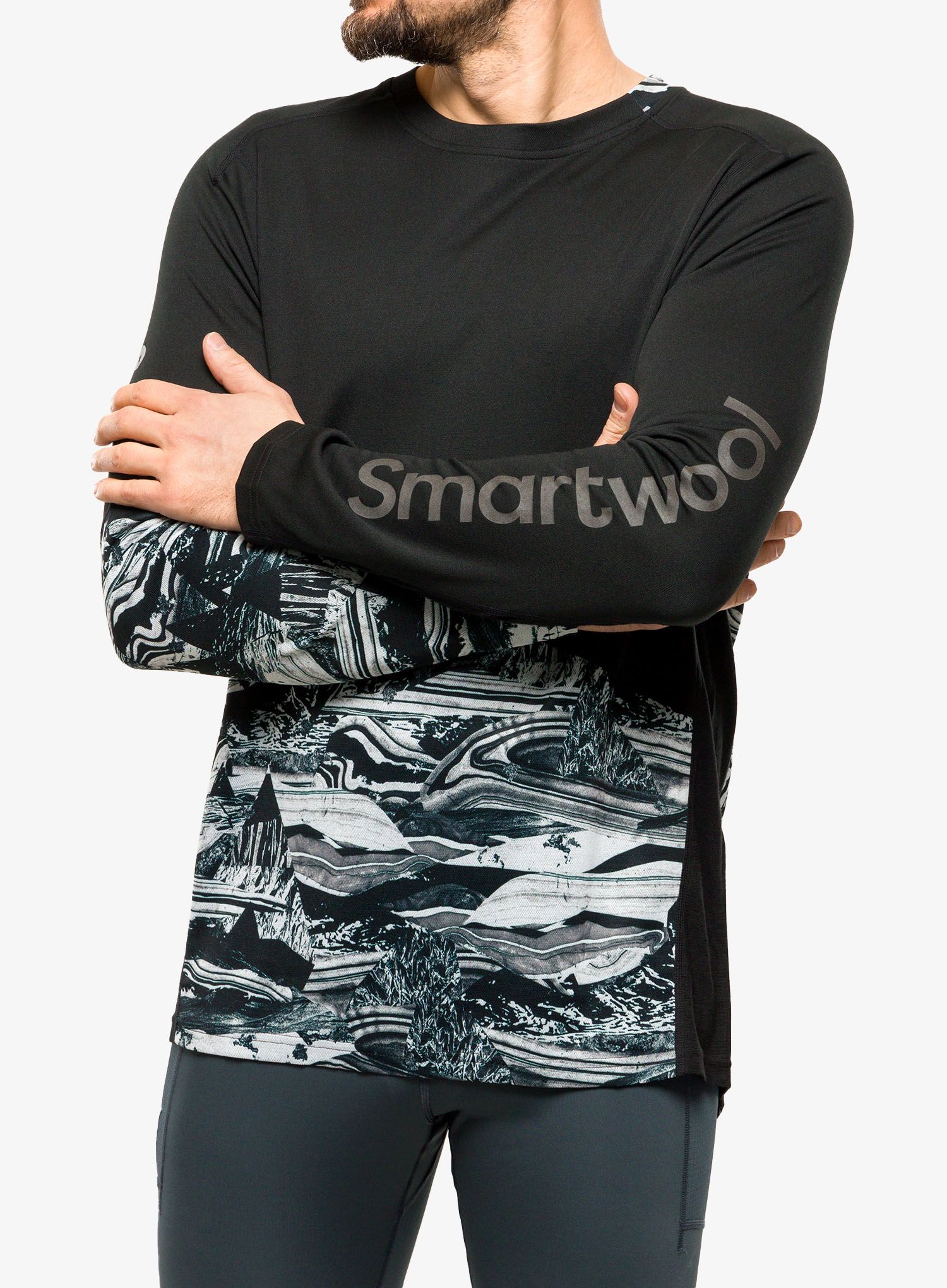 Biciklistička dukserica Smartwool Mountain Bike LS Jersey - black marble giants