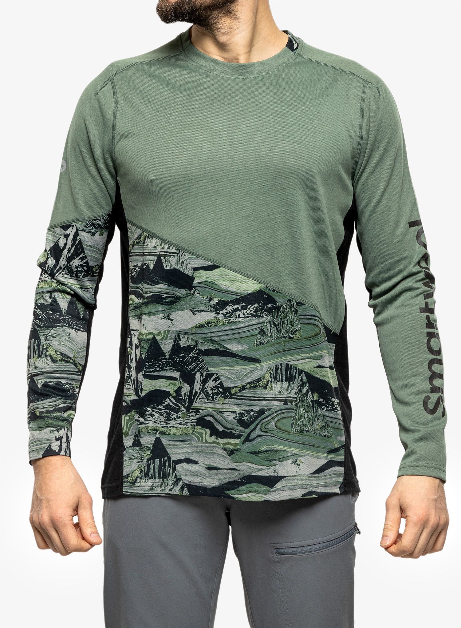 MTB dukserica Smartwool Mountain Bike LS Jersey - sage marble giants
