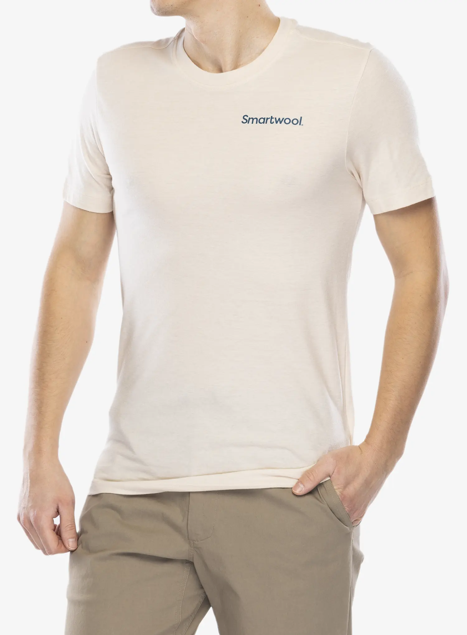 Majica s tiskom Smartwool Nature's Vibes Graphic Short Sleeve Tee Slim Fit - almond