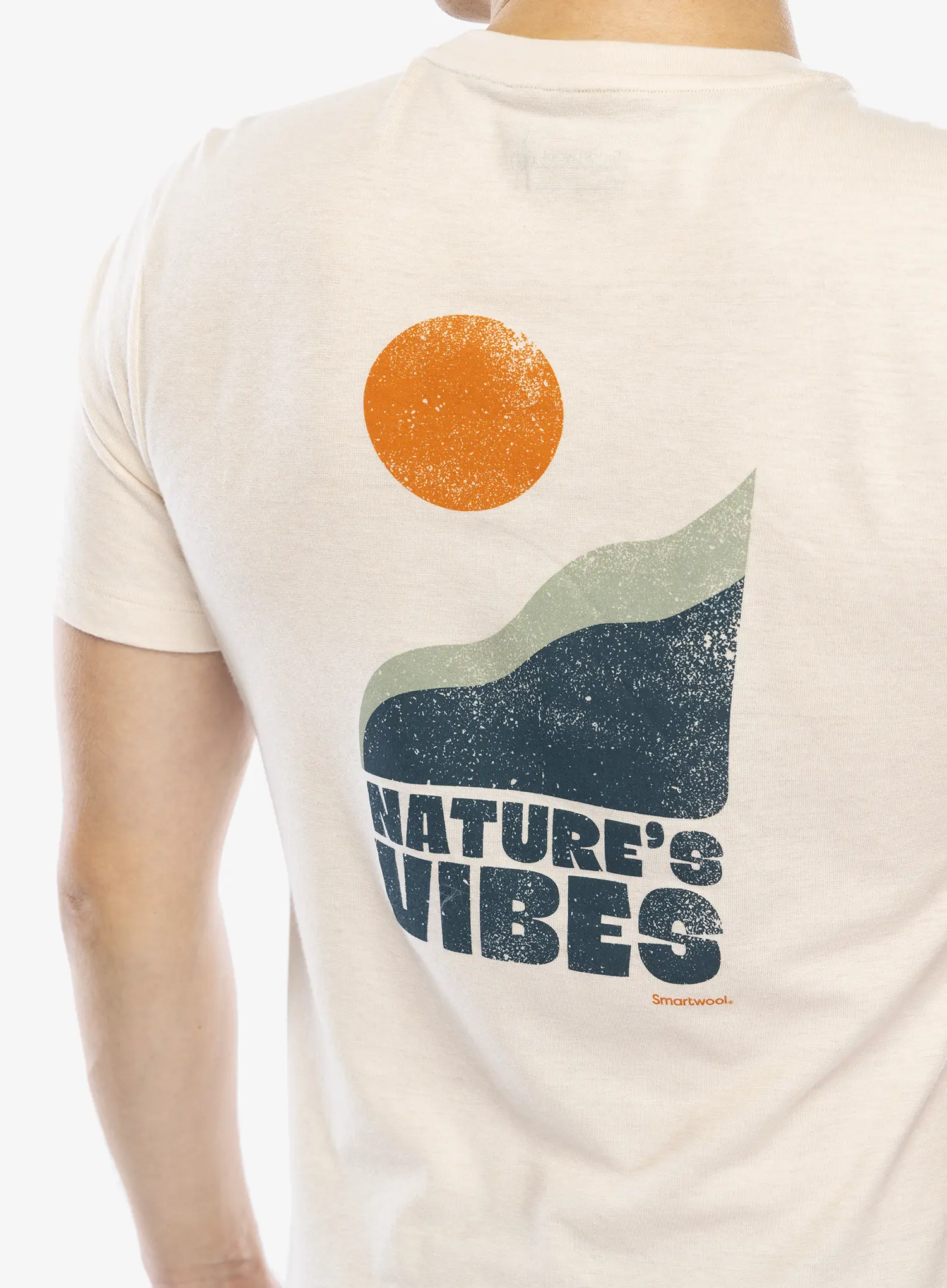 Majica s tiskom Smartwool Nature's Vibes Graphic Short Sleeve Tee Slim Fit - almond