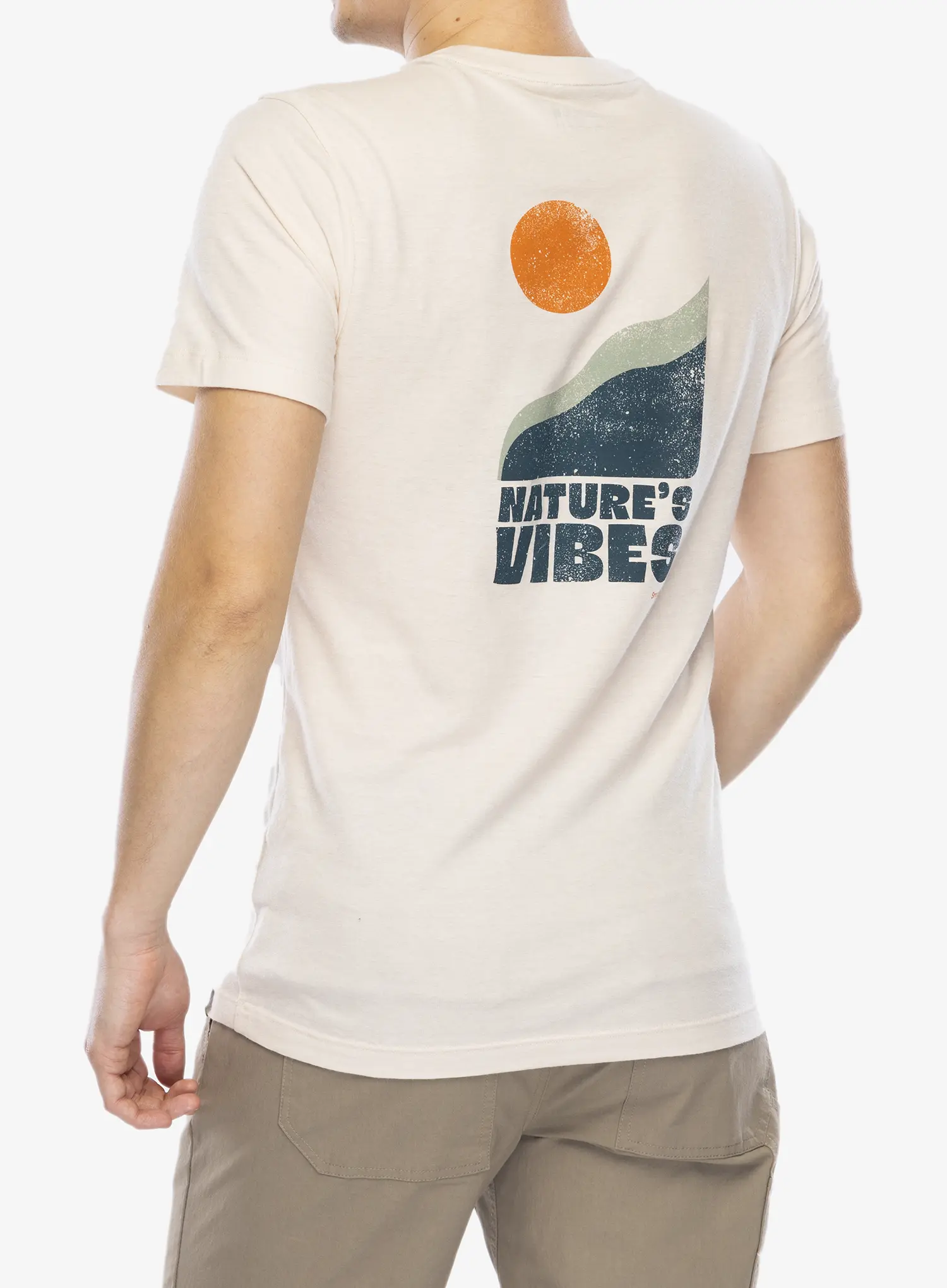 Majica s tiskom Smartwool Nature's Vibes Graphic Short Sleeve Tee Slim Fit - almond