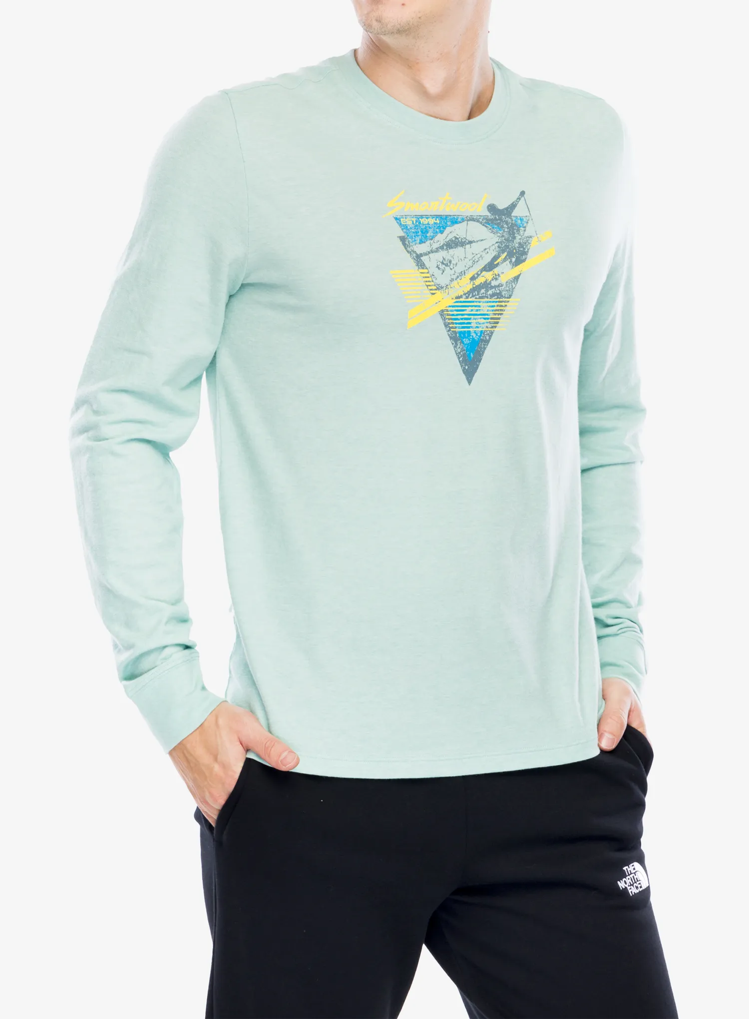 Dukserica Smartwool Original Shred Graphic Long Sleeve Tee - arctic green