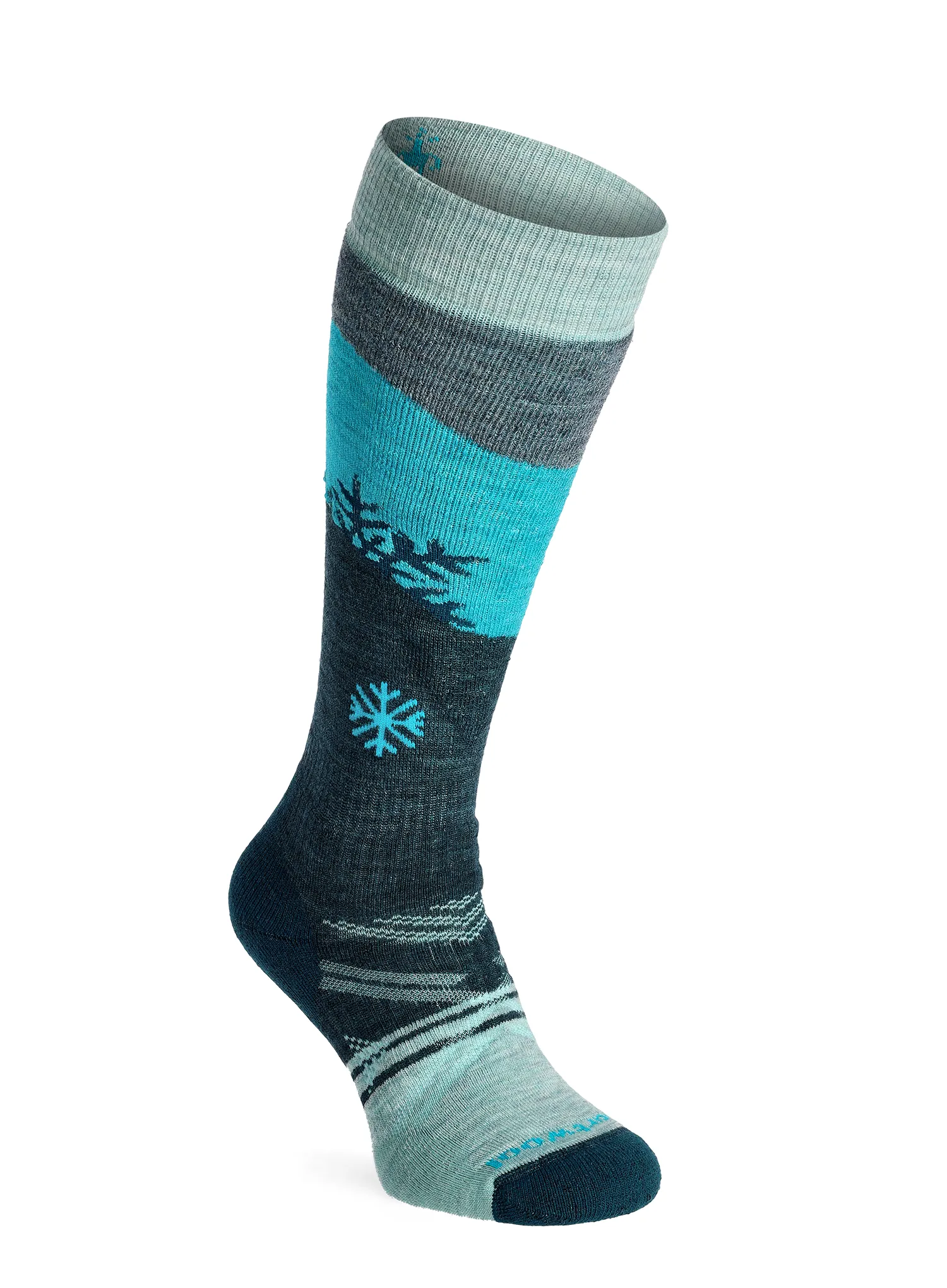 Ženske čarape Smartwool Ski Full Cushion Snowpocalypse Pattern OTC - frosty green